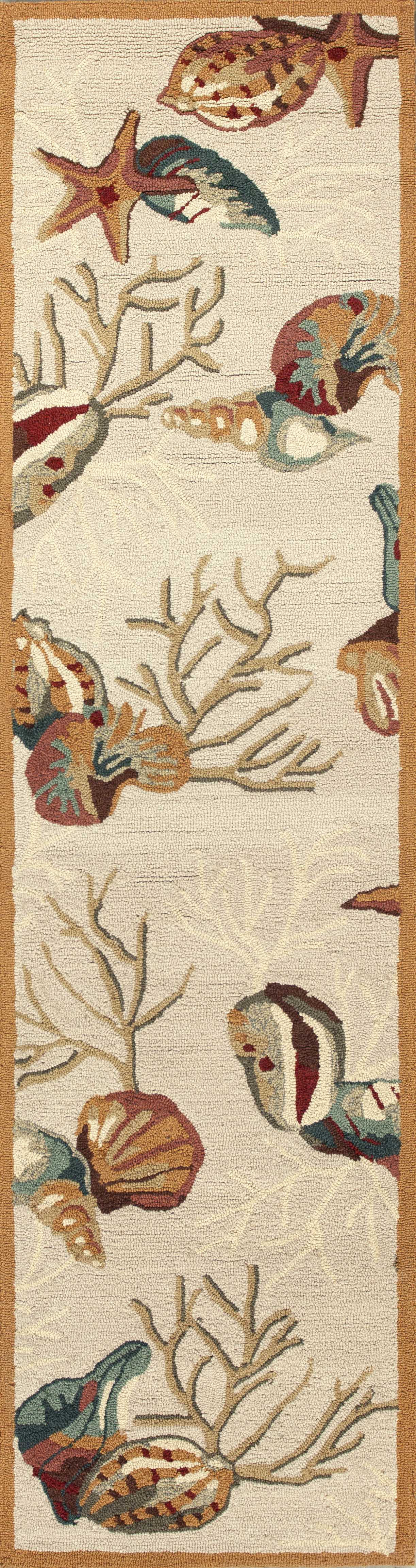 2' x 7' Runner Polyester Beige Area Rug