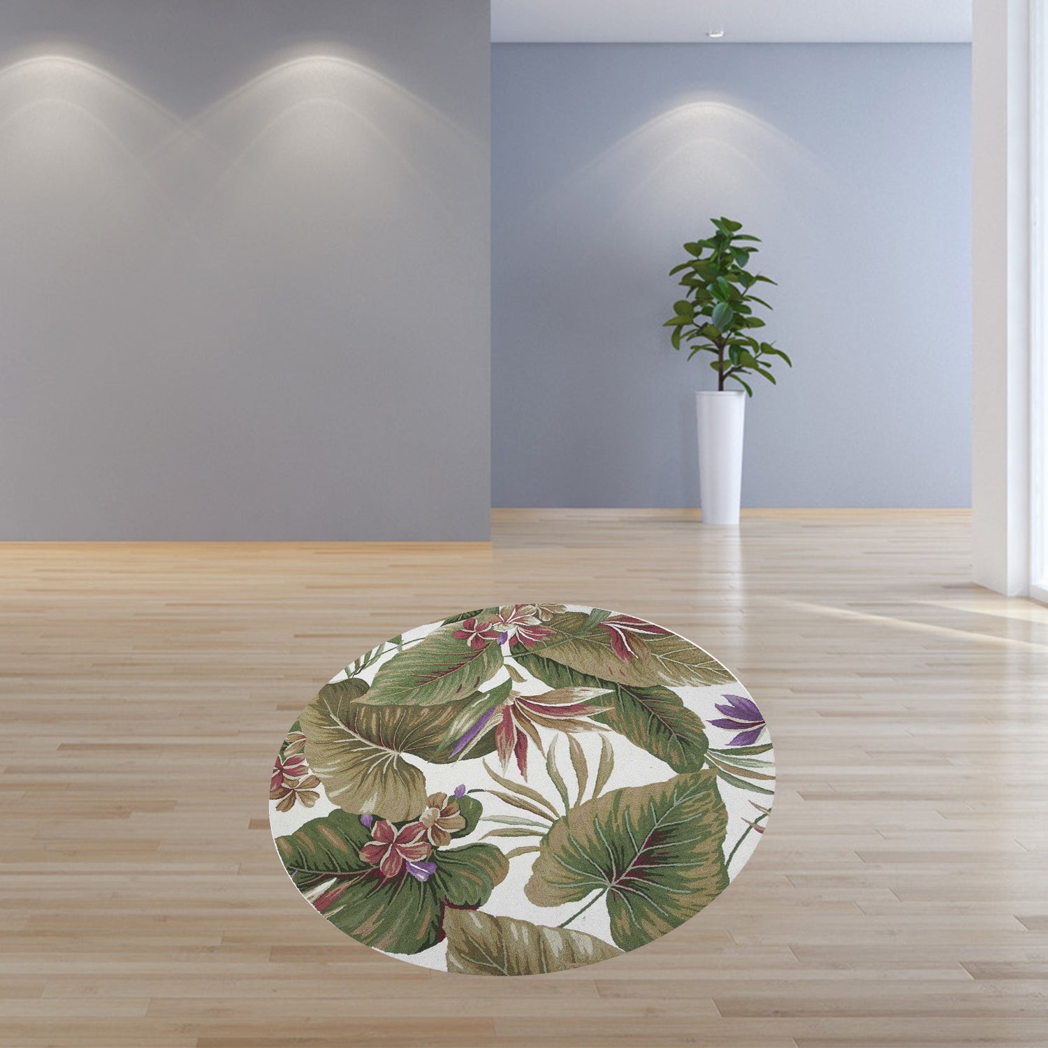 2' x 4' Oval Wool Ivory Area Rug