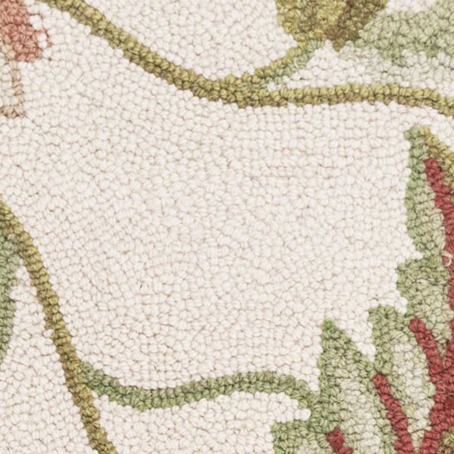 2' x 4' Oval Wool Ivory Area Rug