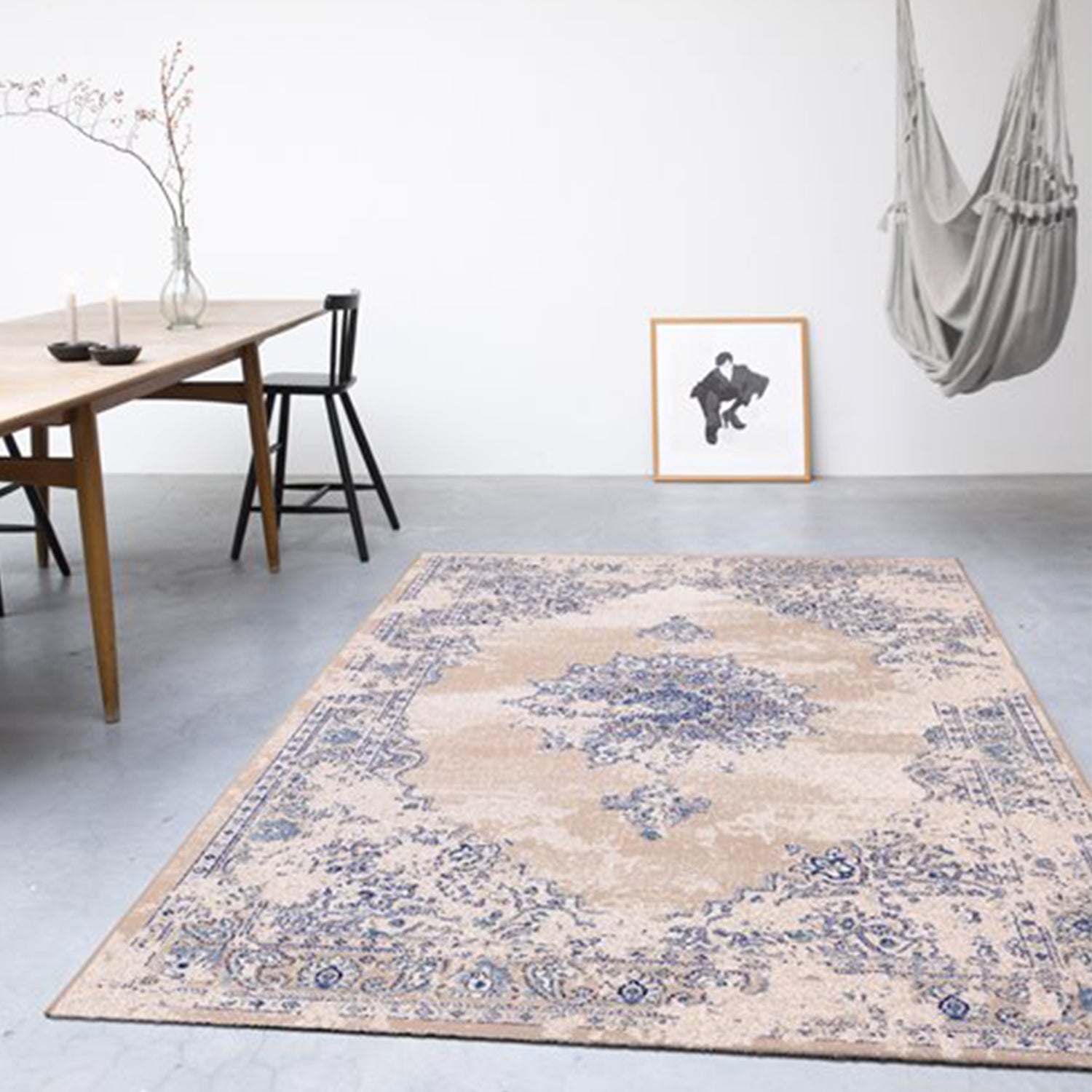 2' x 7' Runner Polypropylene Sky Blue Area Rug