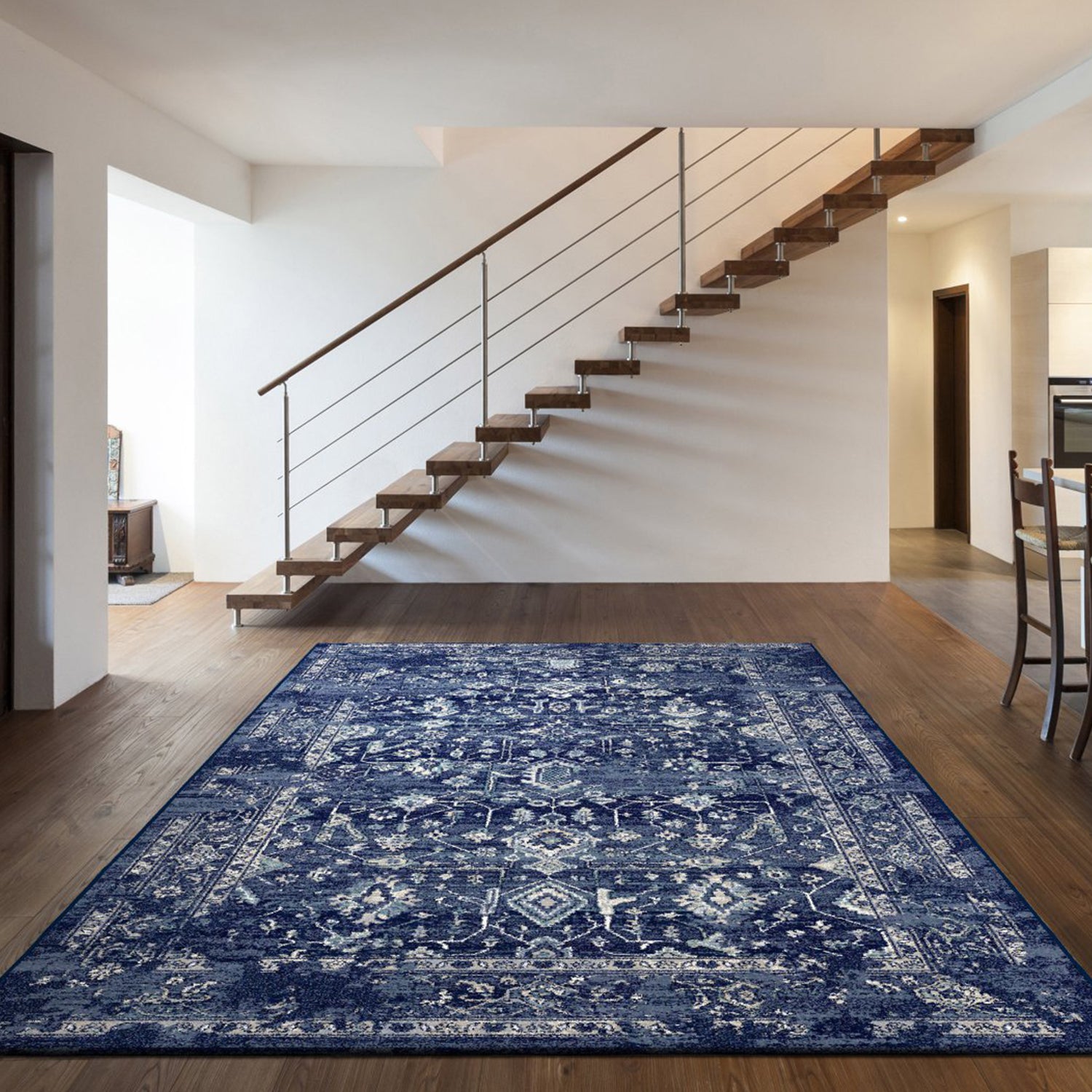 2' x 7' Runner Polypropylene Azure Blue Area Rug