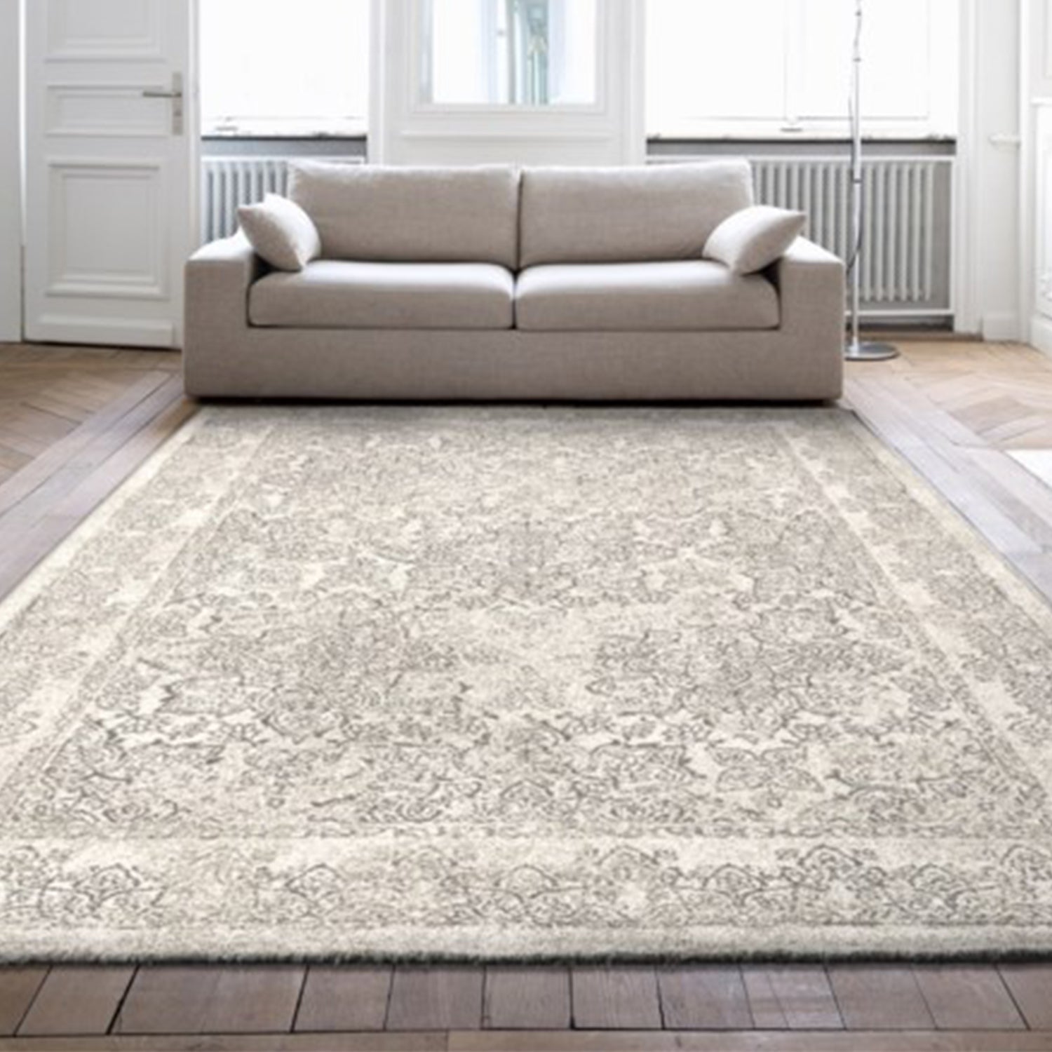 2' x 7' Runner Polypropylene Ivory Area Rug