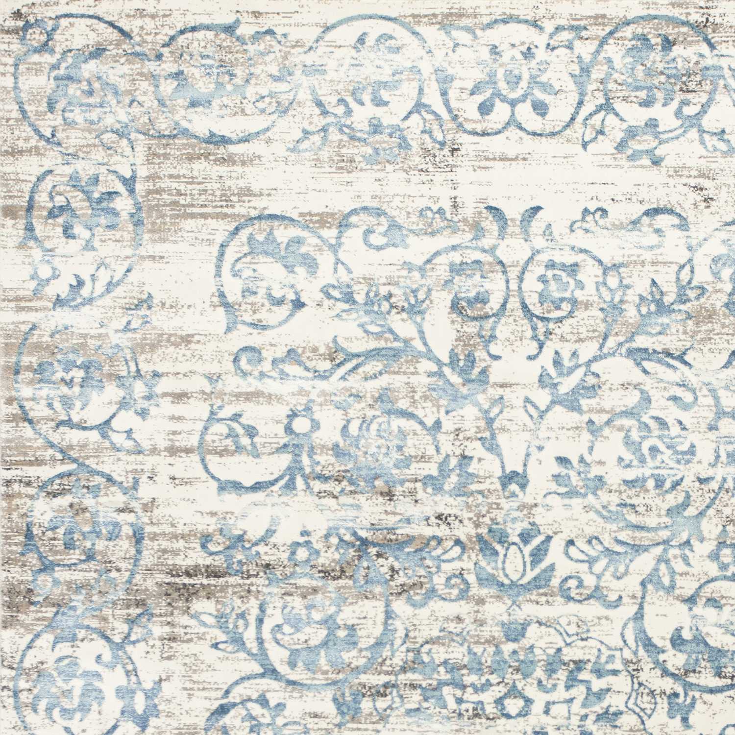 3' x 4' Polypropylene Ivory or Blue Area Rug