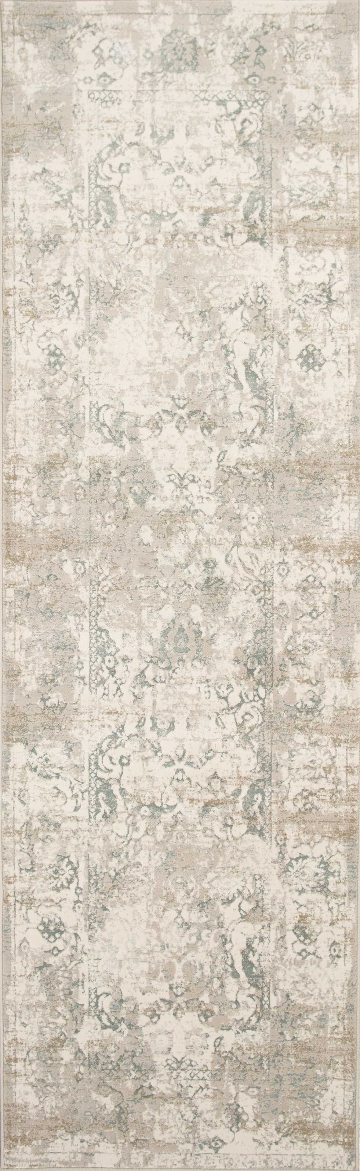2' x 6 Runner Polypropylene Ivory Area Rug