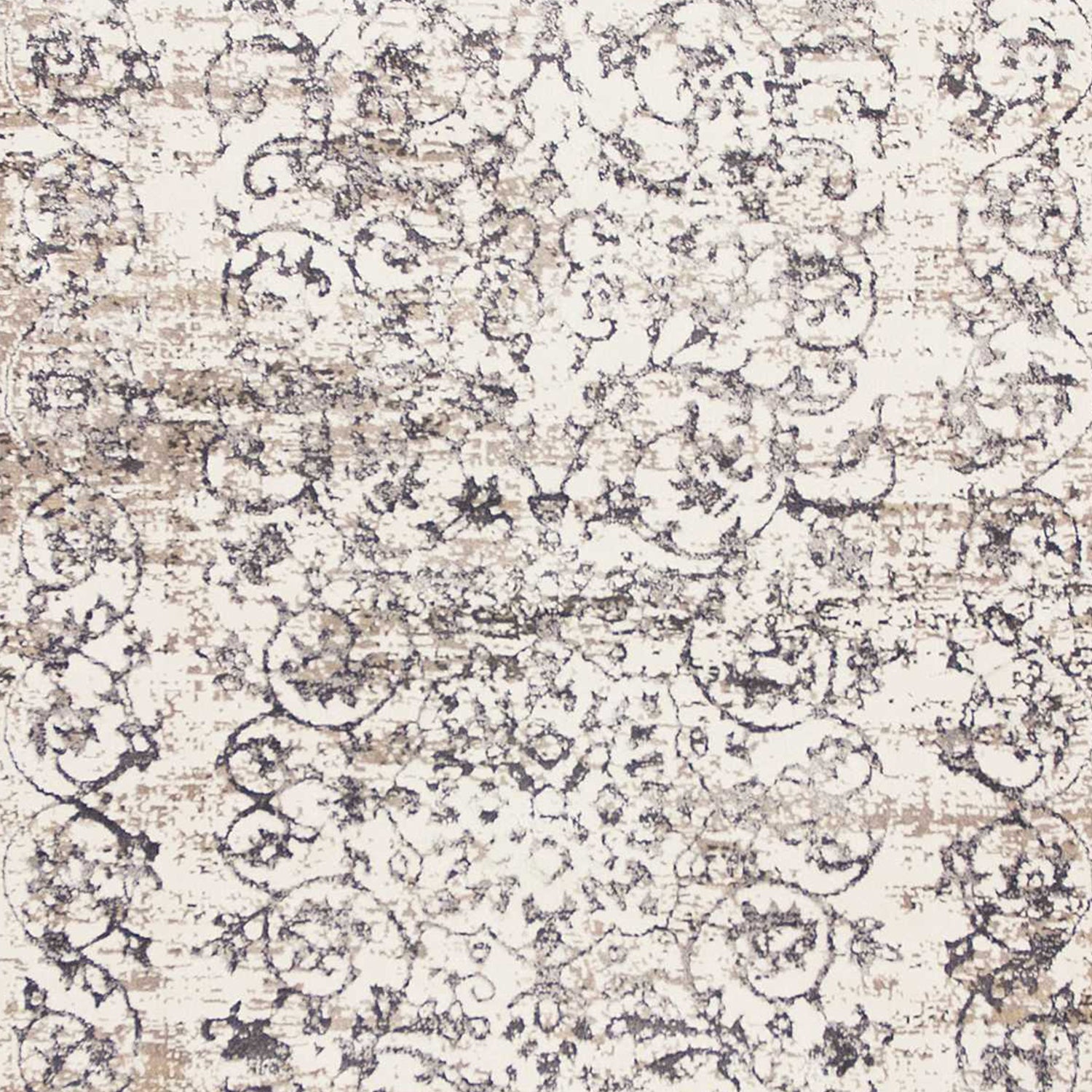2' x 6' Runner Polypropylene Ivory or Grey Area Rug