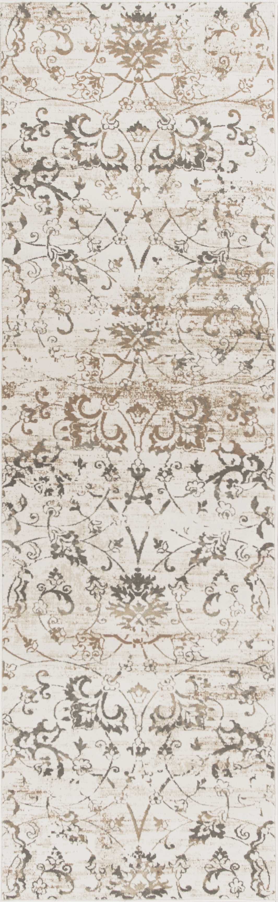2' x 6 Runner Polypropylene Beige Area Rug