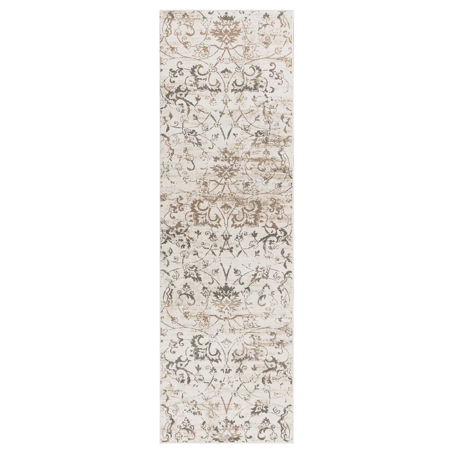 2' x 6 Runner Polypropylene Beige Area Rug