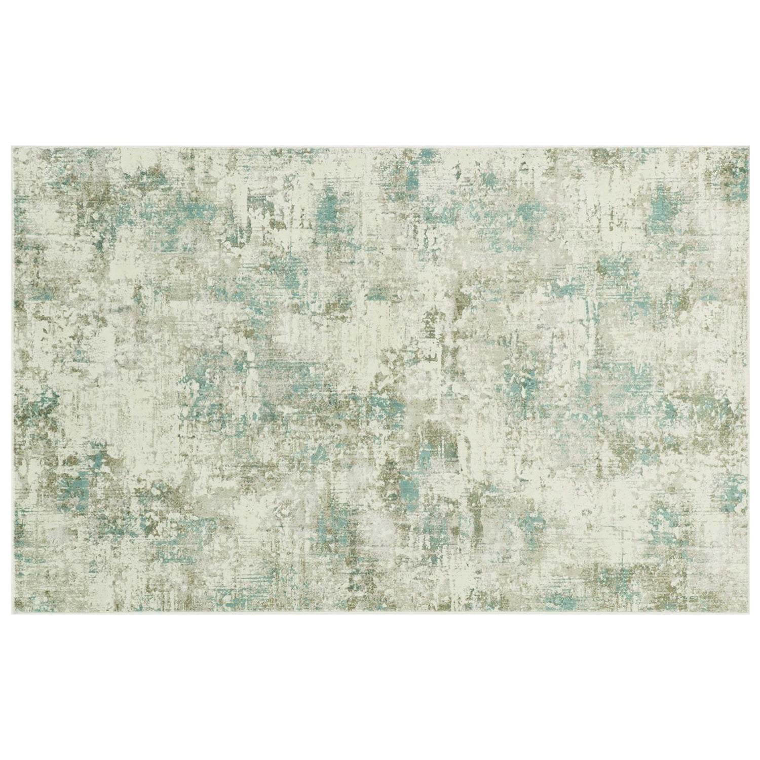 2' x 6 Runner Polypropylene and Viscose Ivory Area Rug