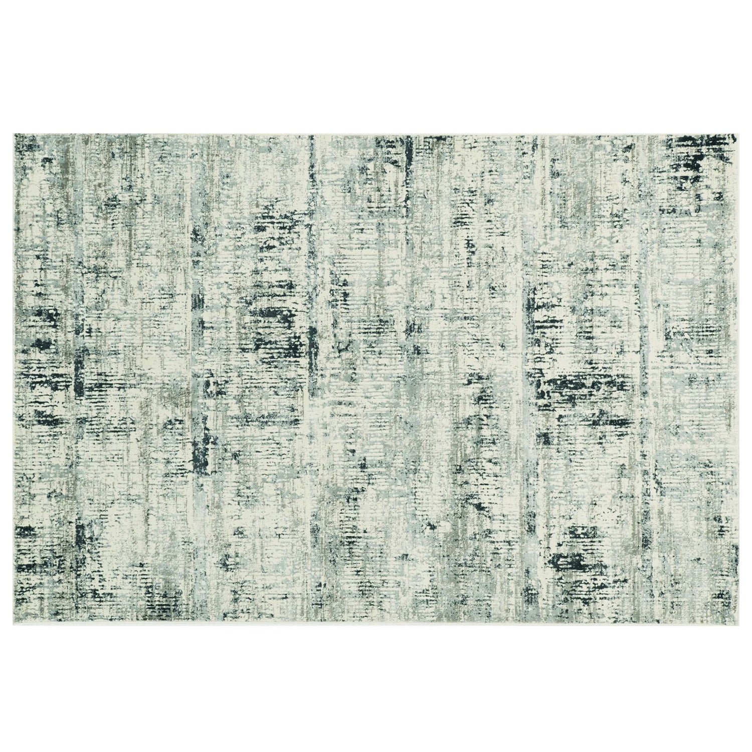2' x 6 Runner Polypropylene and Viscose Ivory Silver Area Rug