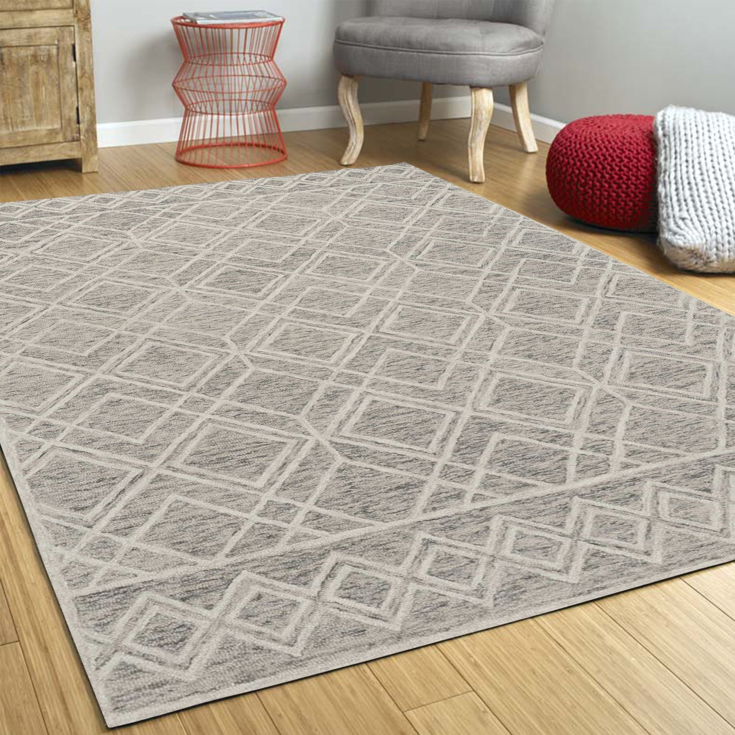 3' x 5' Wool Sand Area Rug