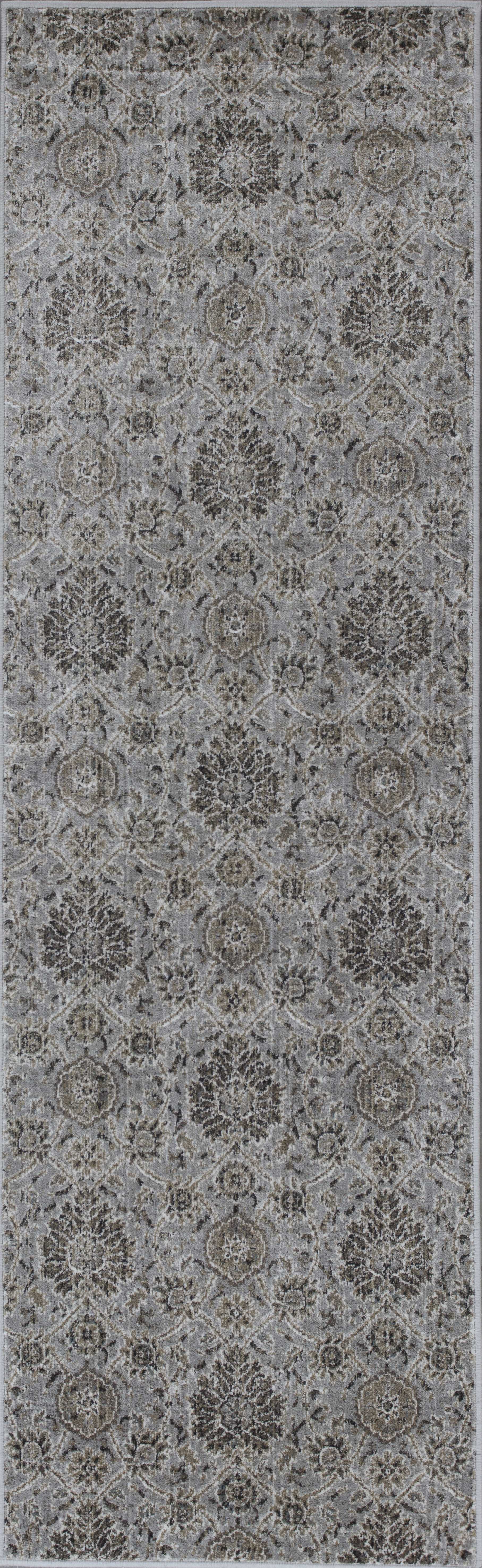 2' x 7' Runner Viscose Silver Area Rug