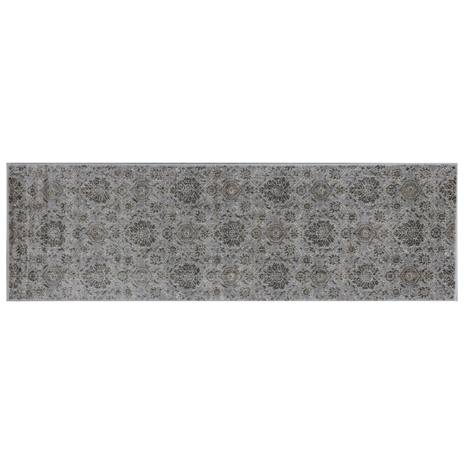 2' x 7' Runner Viscose Silver Area Rug