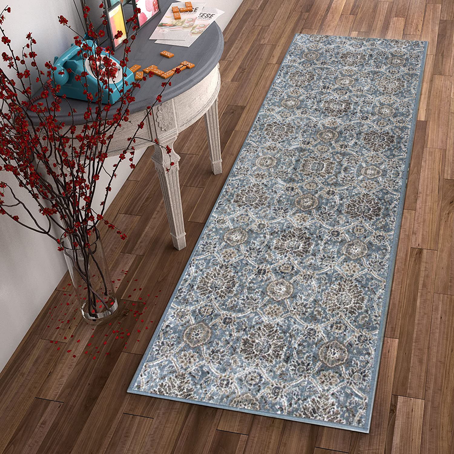 2' x 7' Runner Viscose Slate Area Rug