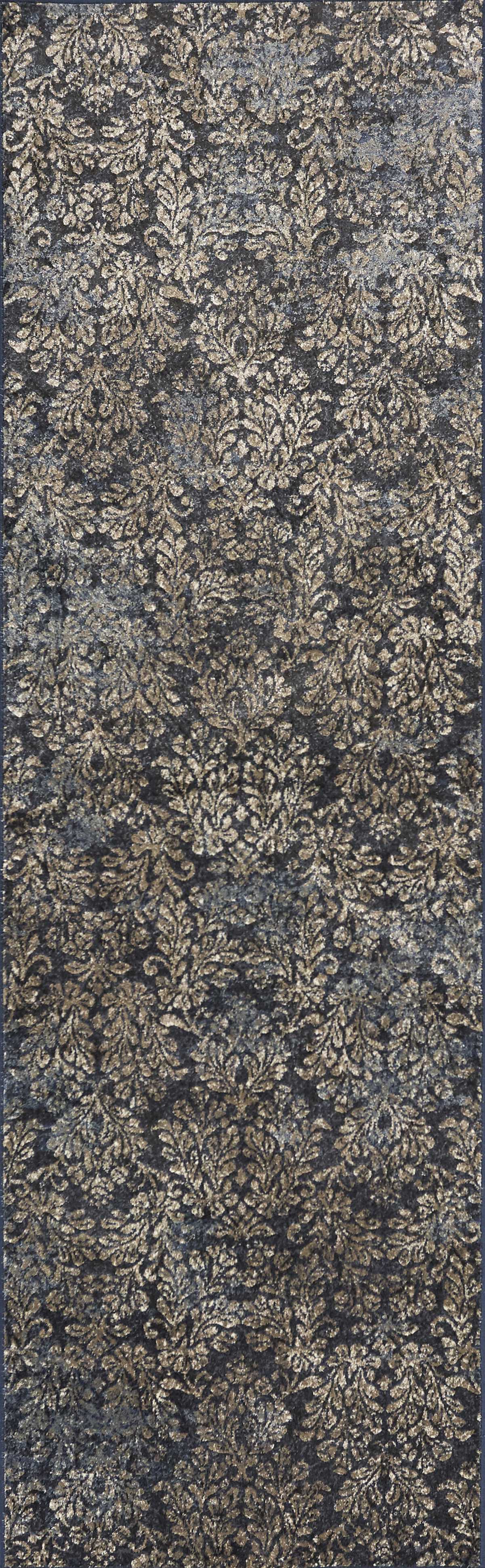 2' x 7' Runner Viscose Slate Area Rug