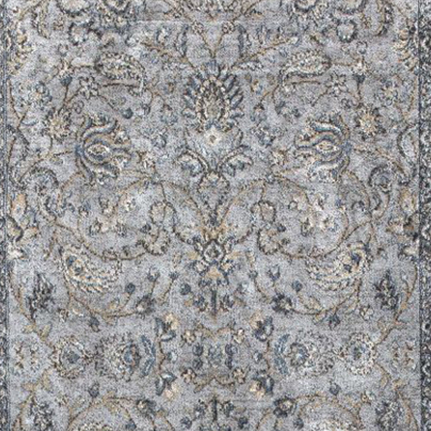 2' x 7' Runner Viscose Silver or Blue Area Rug
