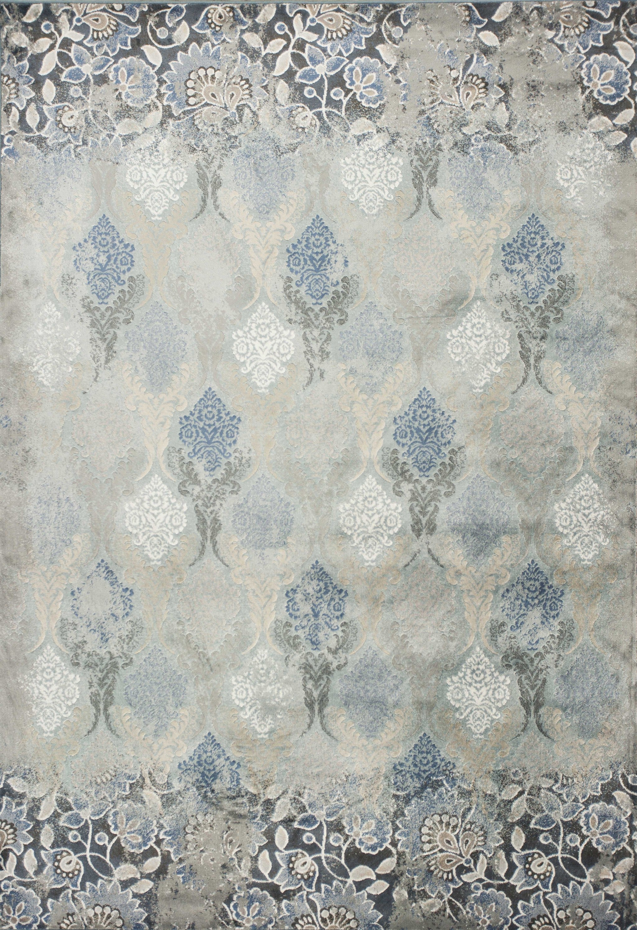 3' x 4' Viscose Slate Blue Area Rug