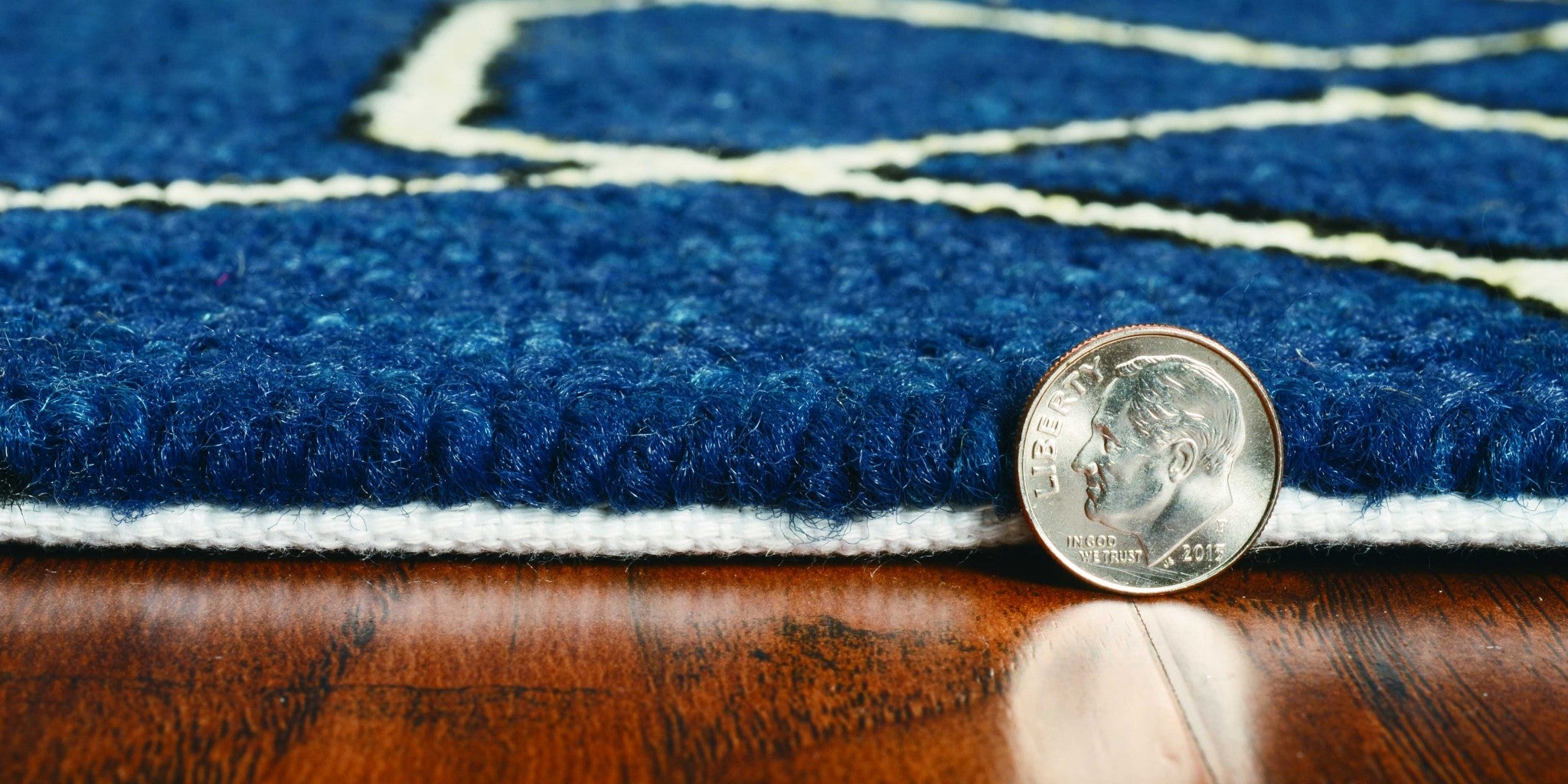3' x 5' UV treated Polypropylene Navy Area Rug