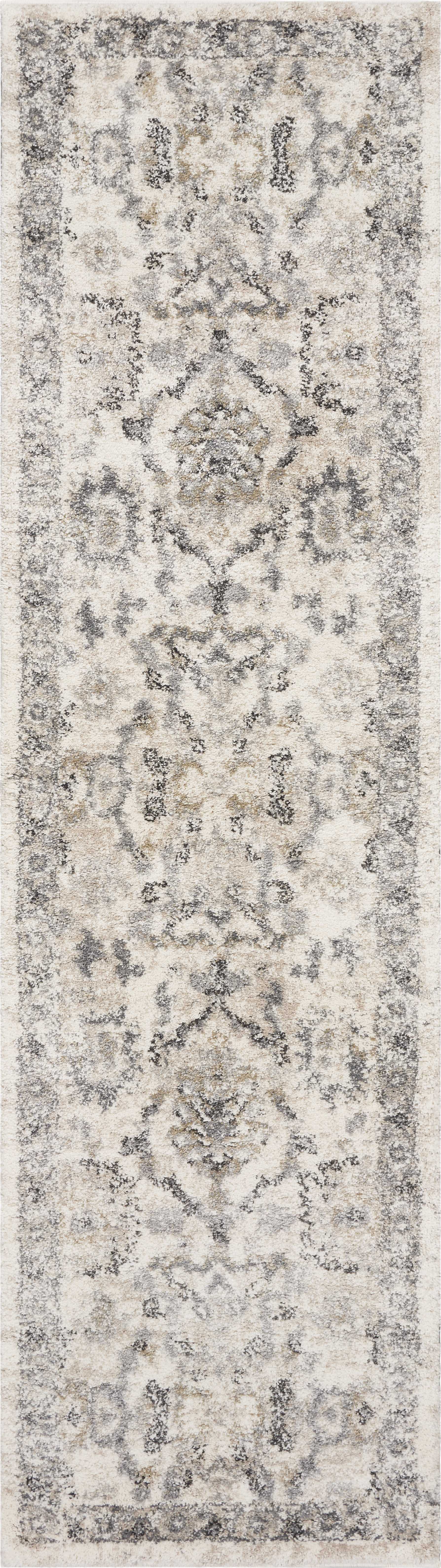 2' x 7' Runner Polypropylene Ivory Area Rug
