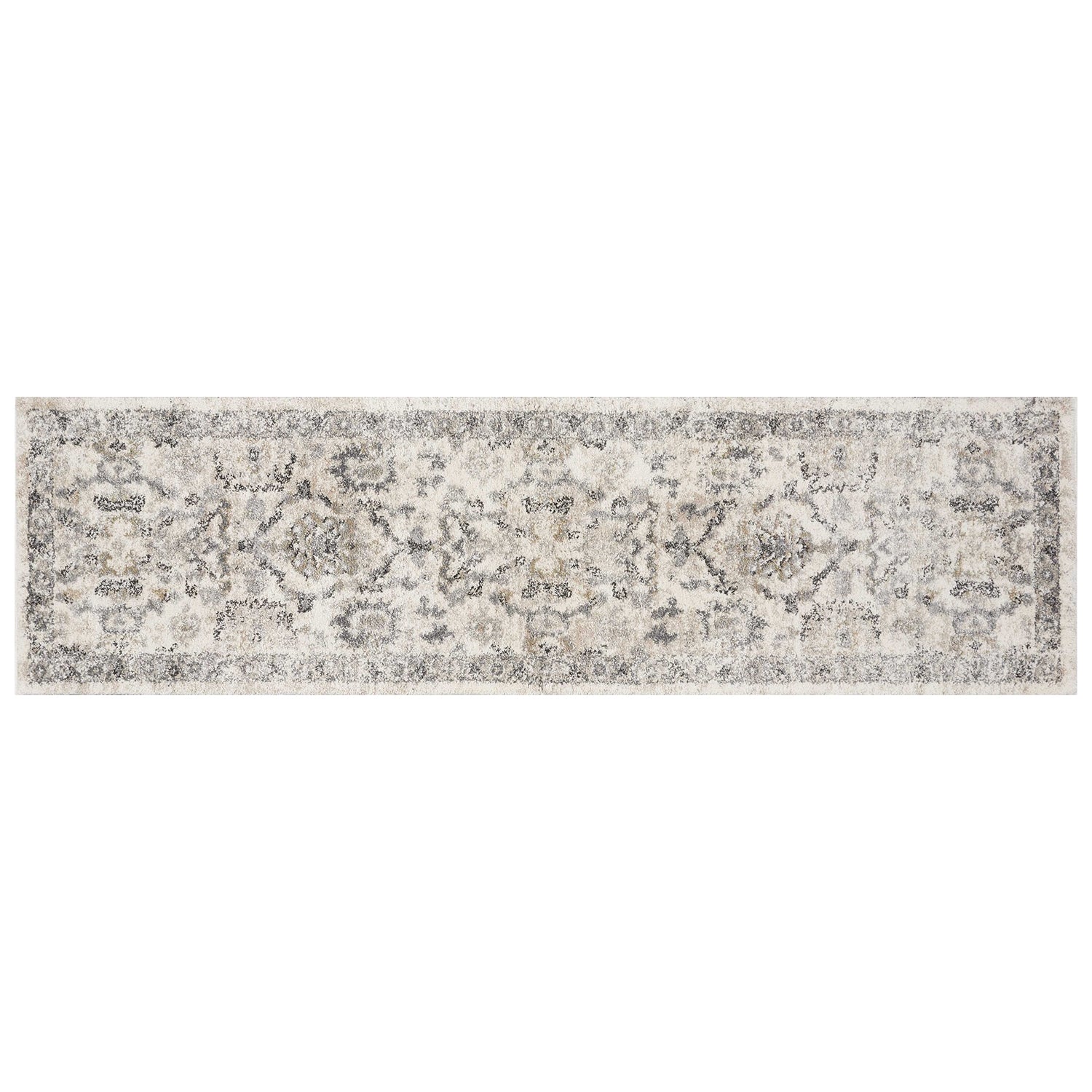 2' x 7' Runner Polypropylene Ivory Area Rug