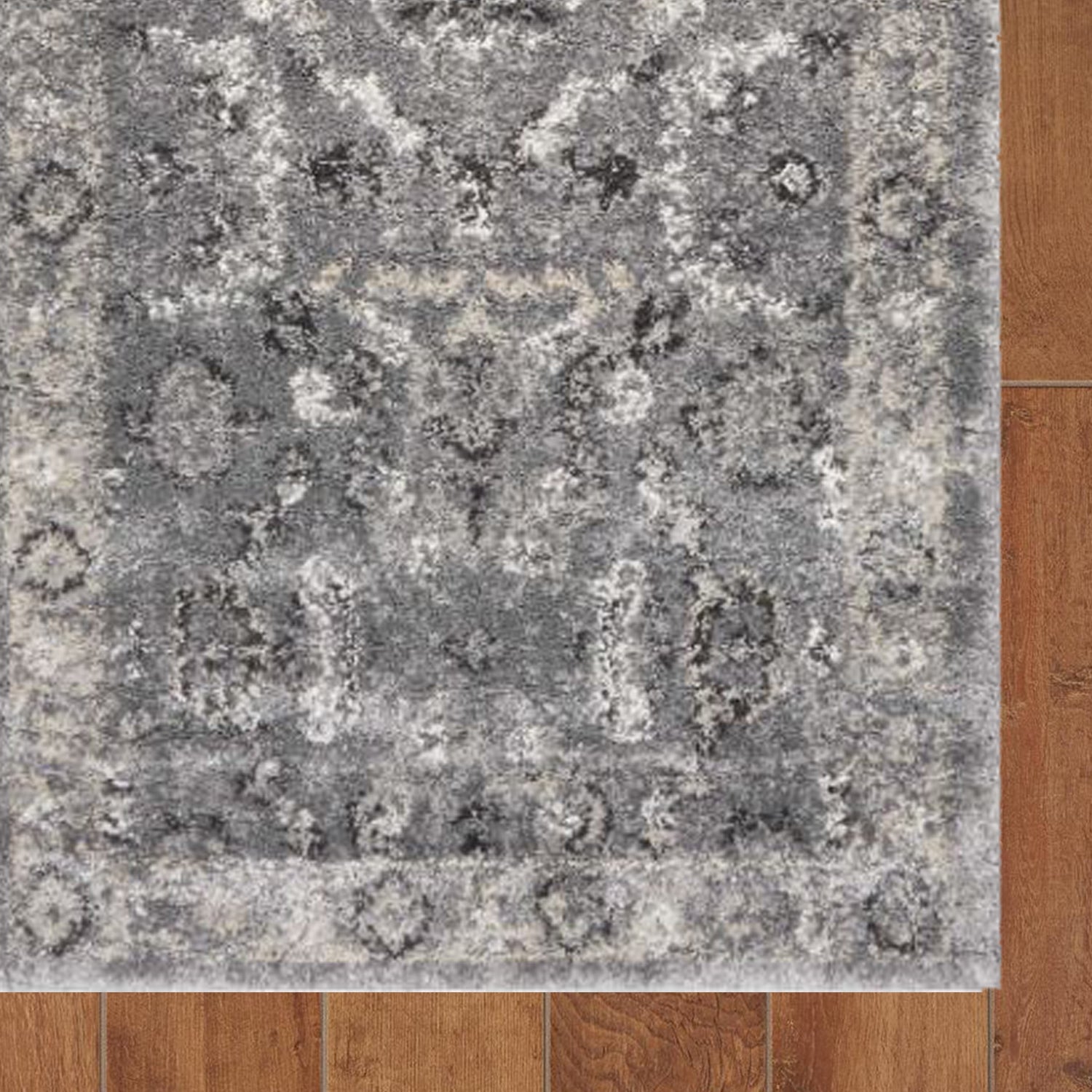 2' x 7' Runner Polypropylene Grey Area Rug