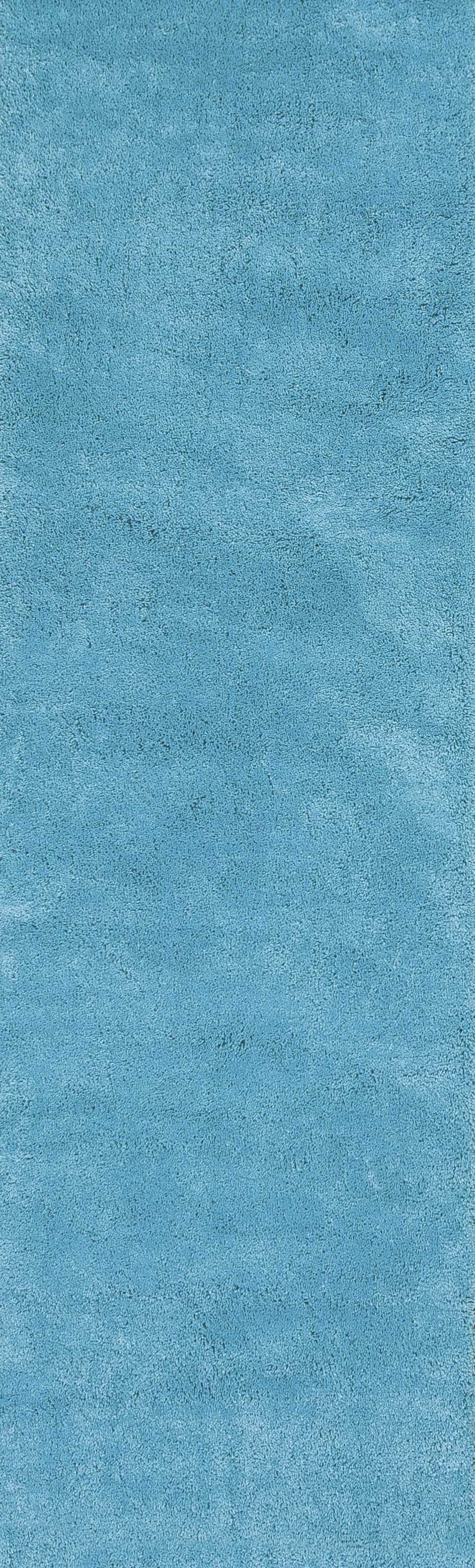 2' x 7' Runner Polyester Highlighter Blue Area Rug