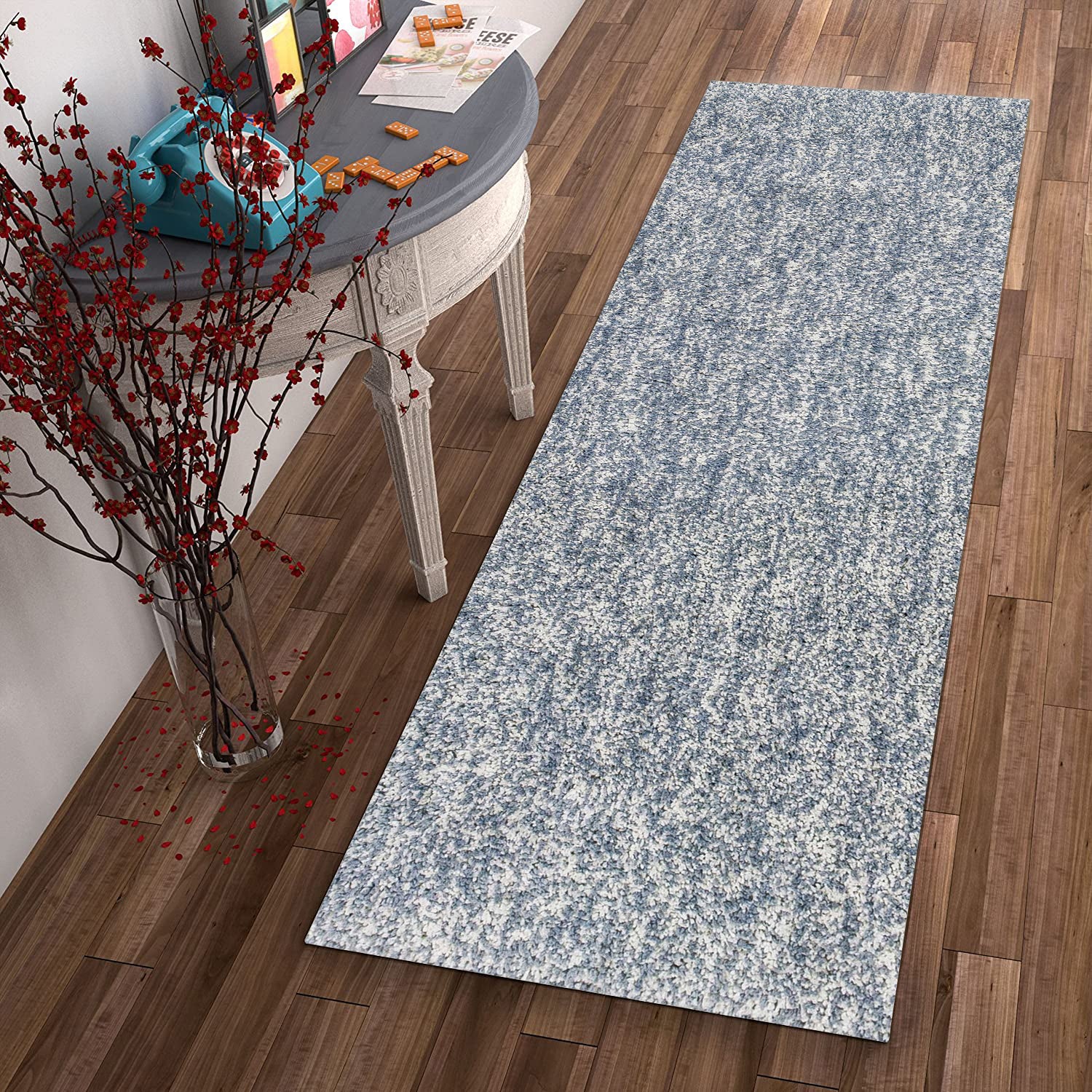 2' x 7' Runner Polyester Slate Heather Area Rug