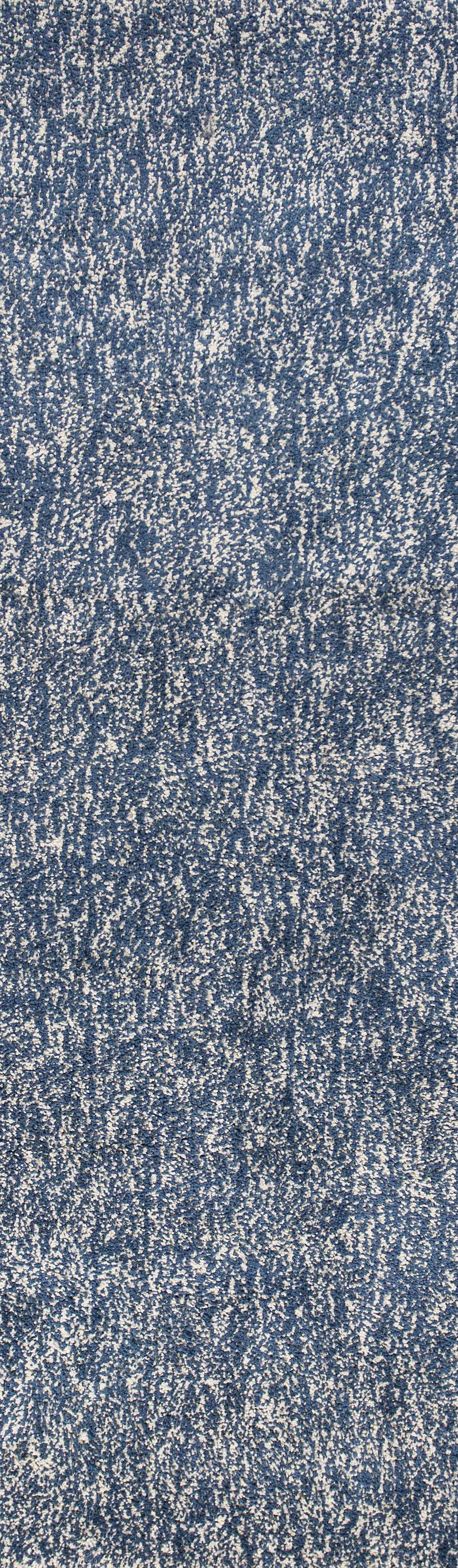 2' x 7' Runner Polyester Indigo or Ivory Heather Area Rug
