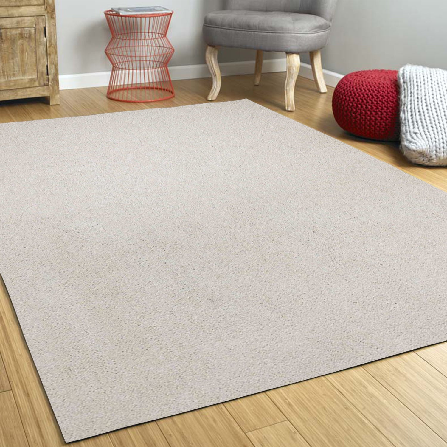 2' x 7' Runner Polyester Ivory Area Rug