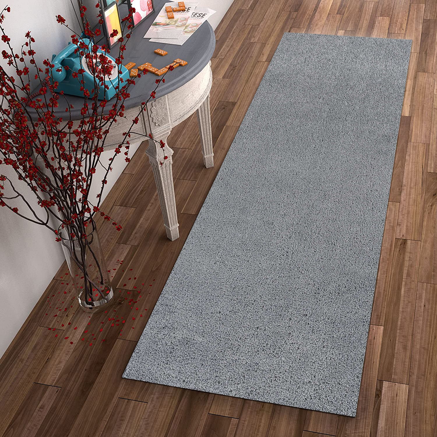 2' x 7' Runner Polyester Grey Area Rug