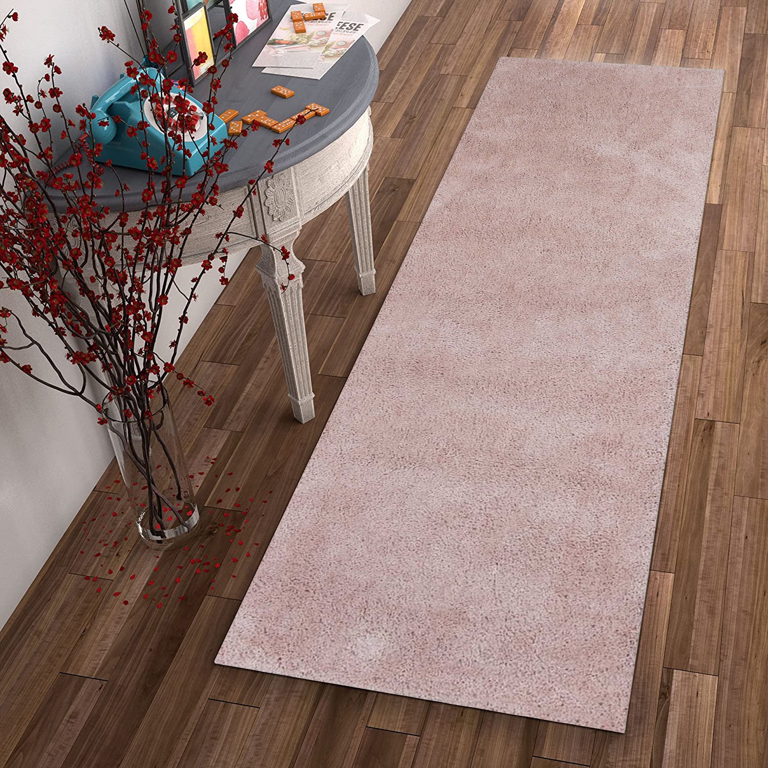 2' x 7' Runner Polyester Rose Pink Area Rug