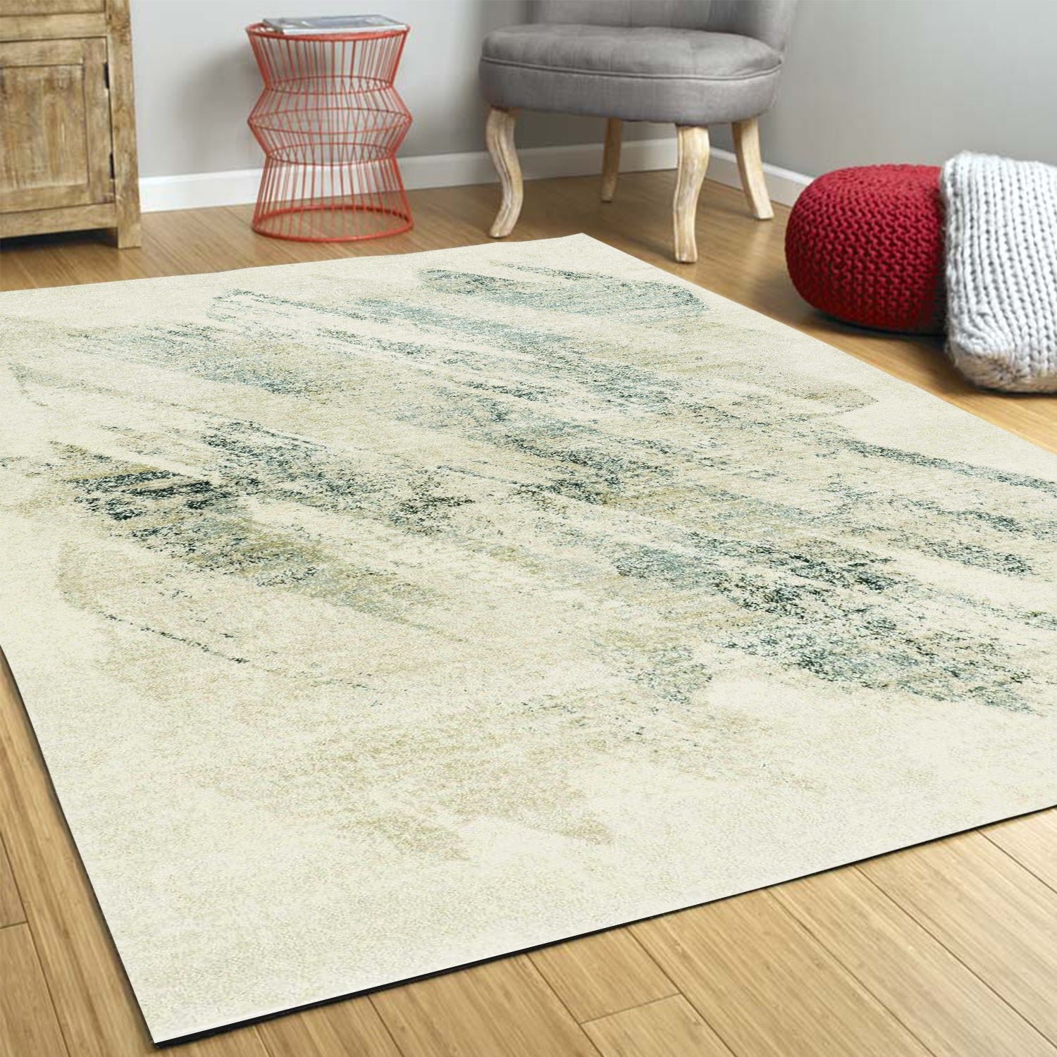3' x 5' Polypropylene Ivory or Grey Area Rug