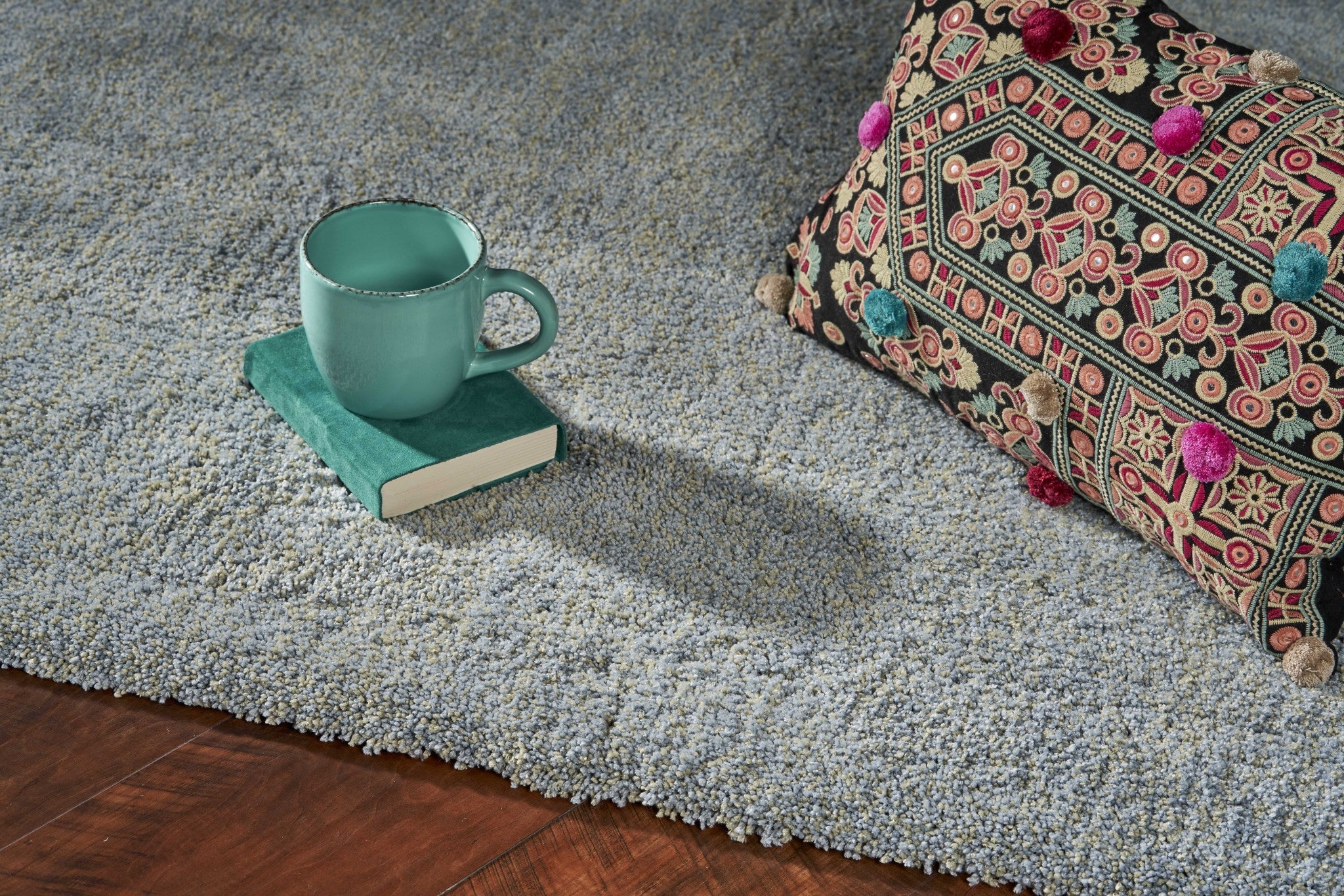 3' x 5' Polyester Blue Heather Area Rug