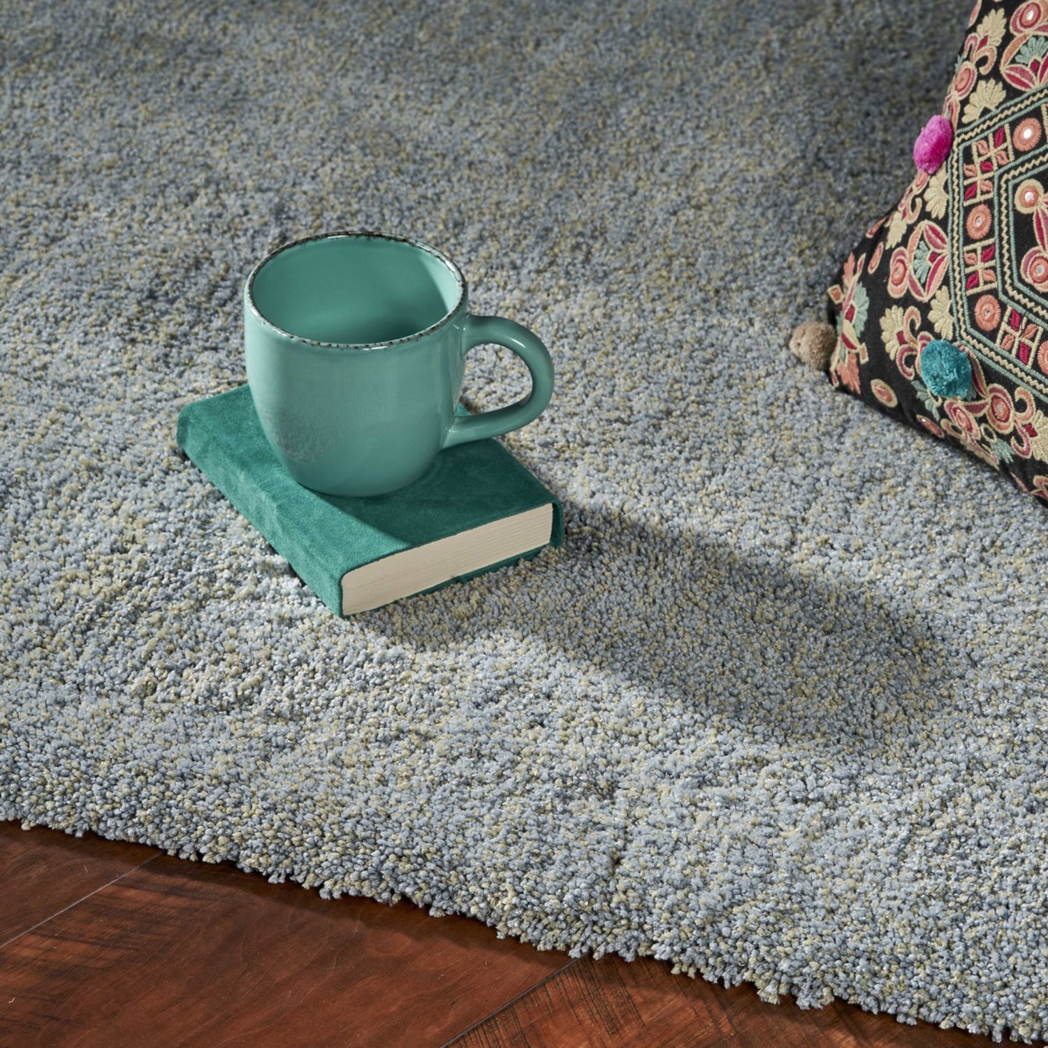 3' x 5' Polyester Blue Heather Area Rug