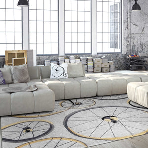 3' x 5' Polyester Grey Area Rug