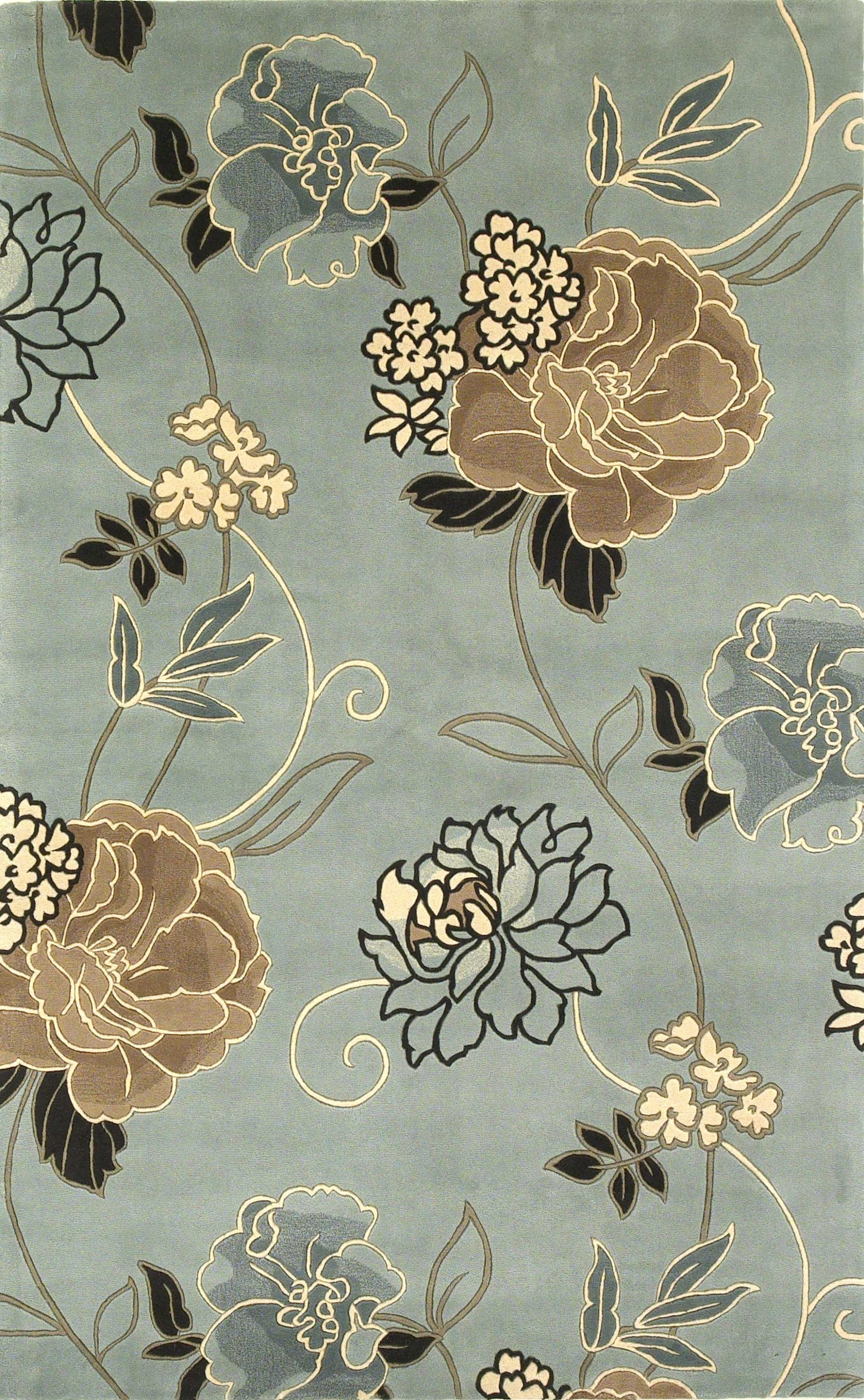 30" x 50" Wool Blue or  Beige Area Rug