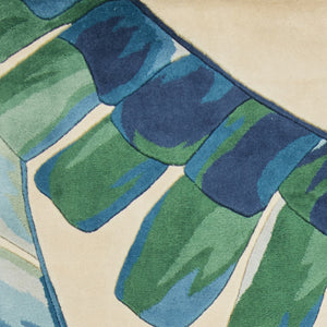 30" x 50" Wool Ivory or Blue Area Rug