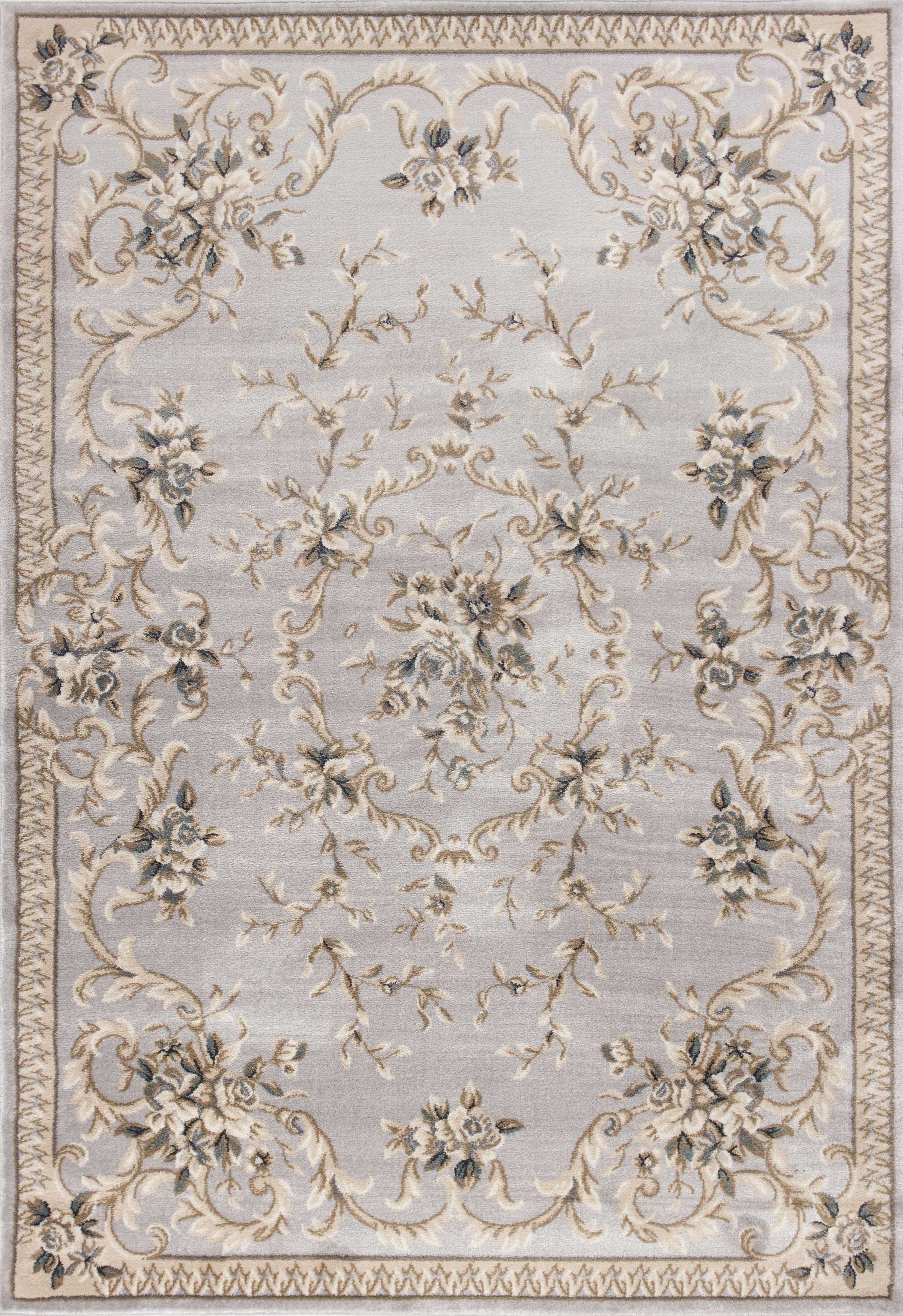 5' x 7' Polypropylene Light Grey Area Rug