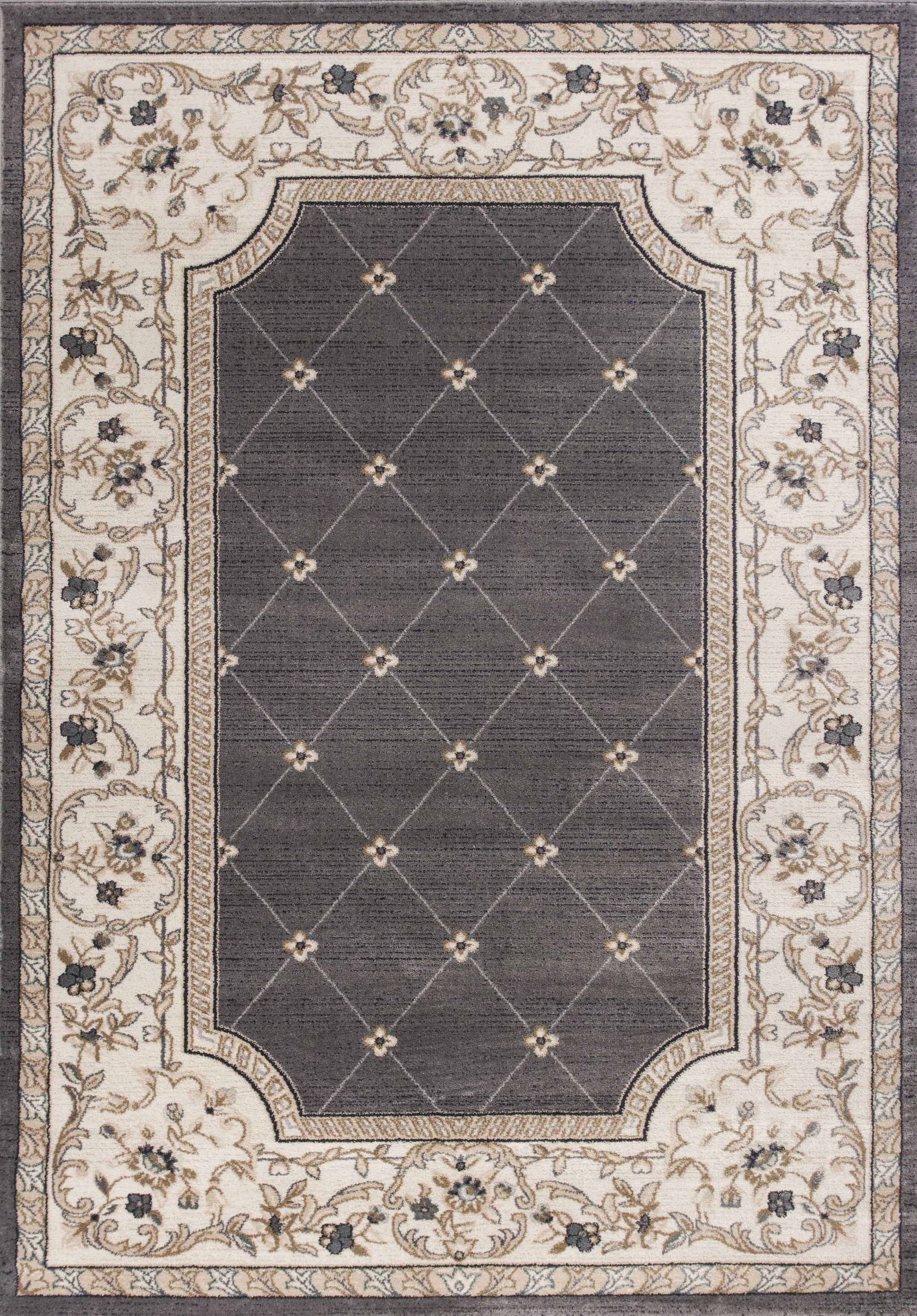 5' x 7' Polypropylene Grey or Ivory Area Rug