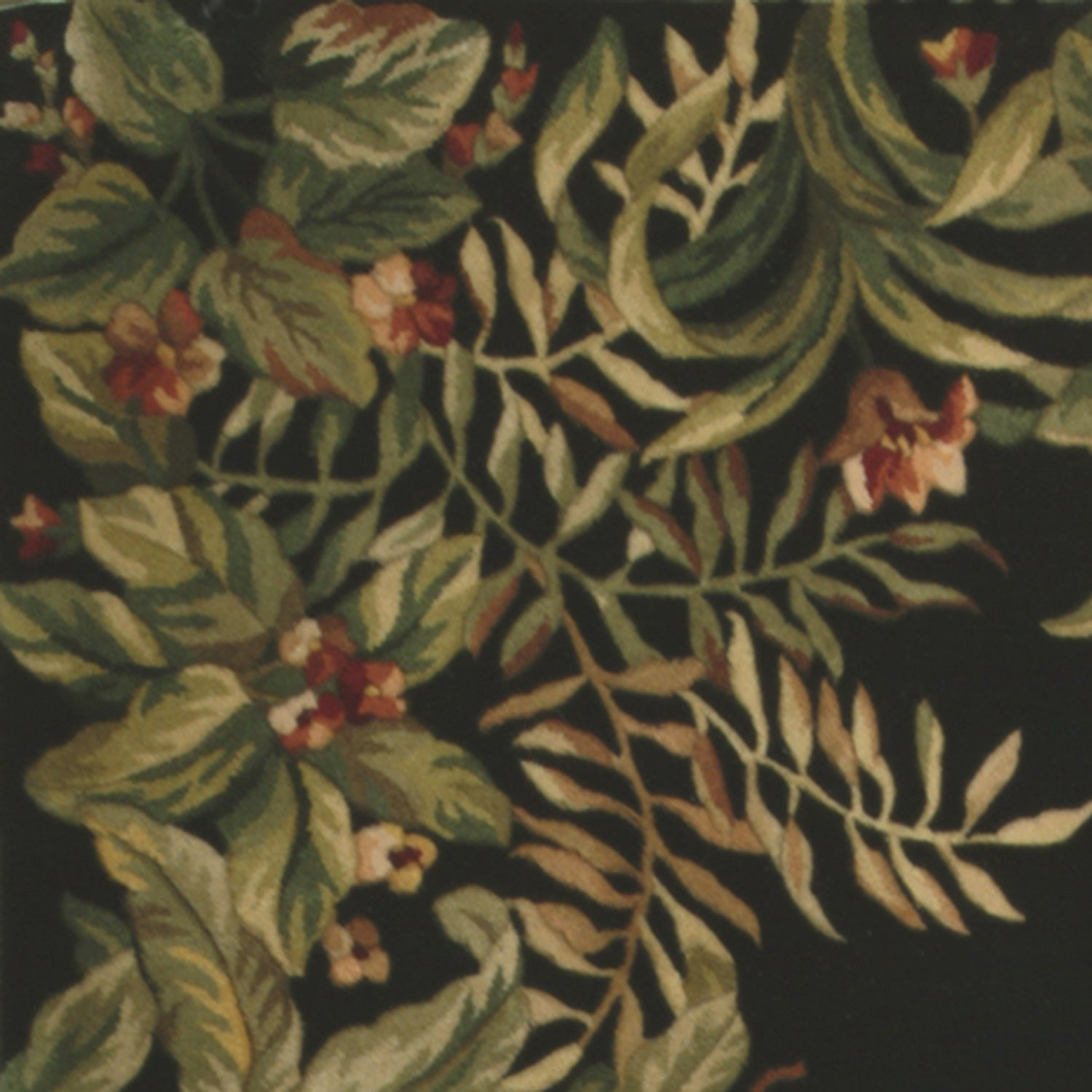 2' x 4' Wool Black Area Rug