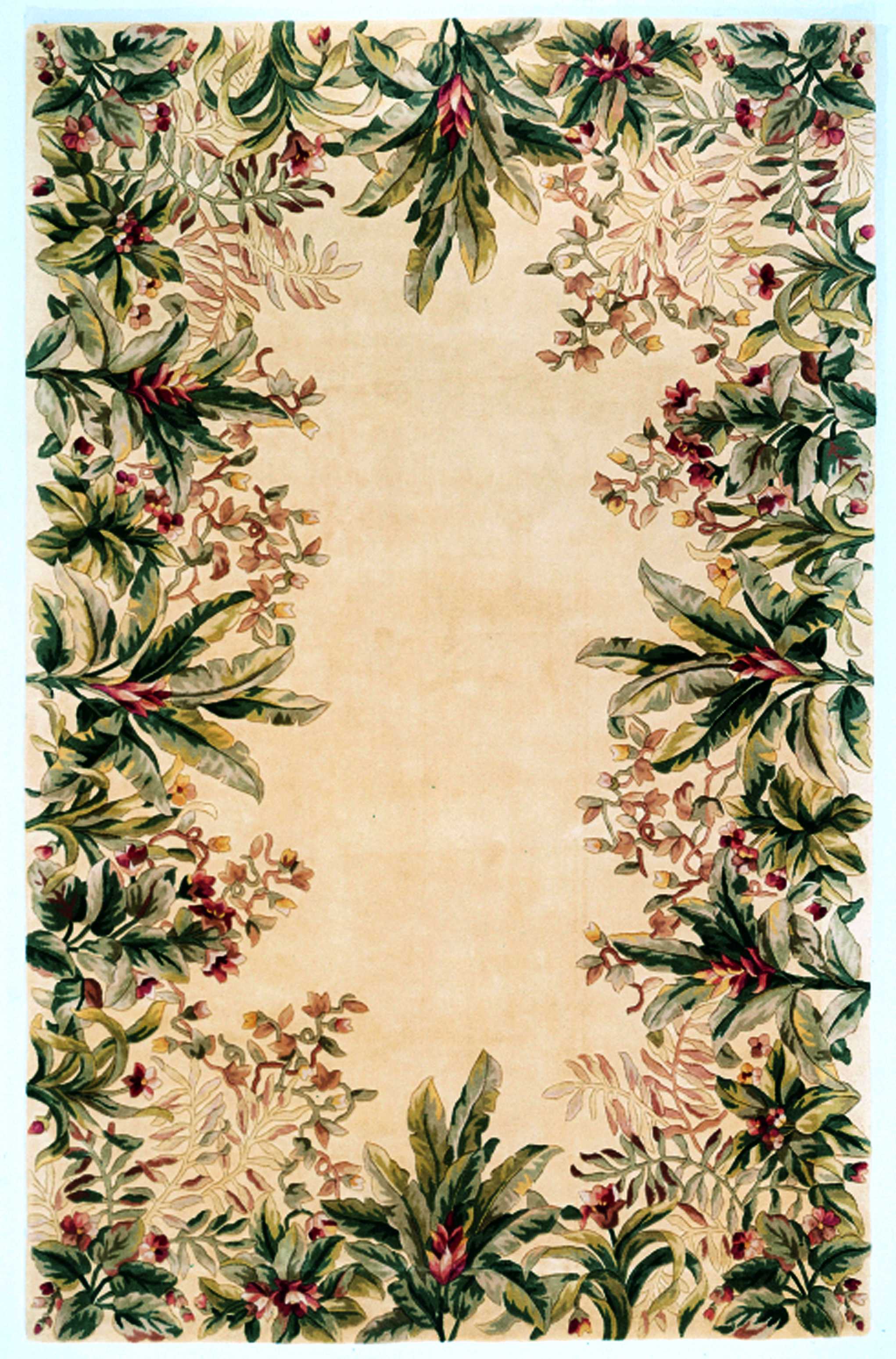 2' x 4' Wool Ivory Area Rug