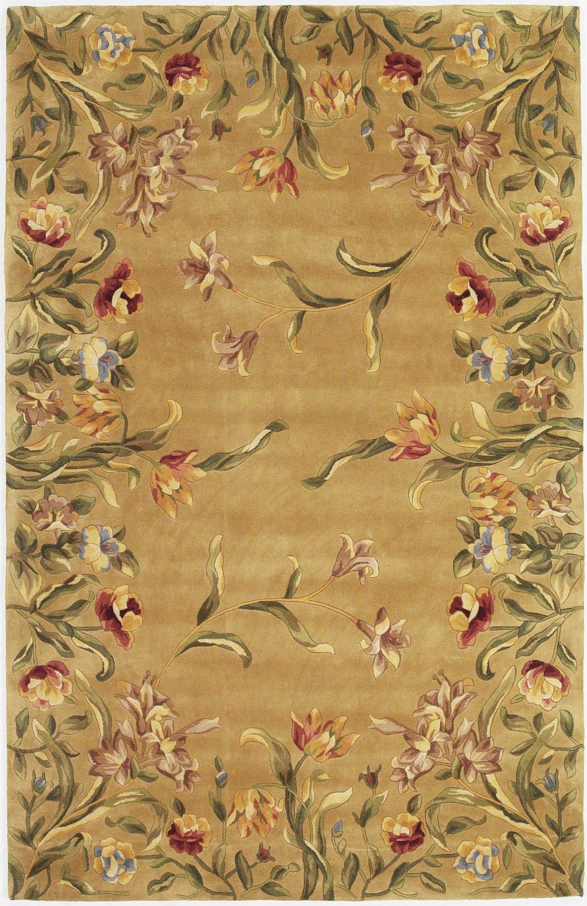 2' x 4' Wool Gold Area Rug