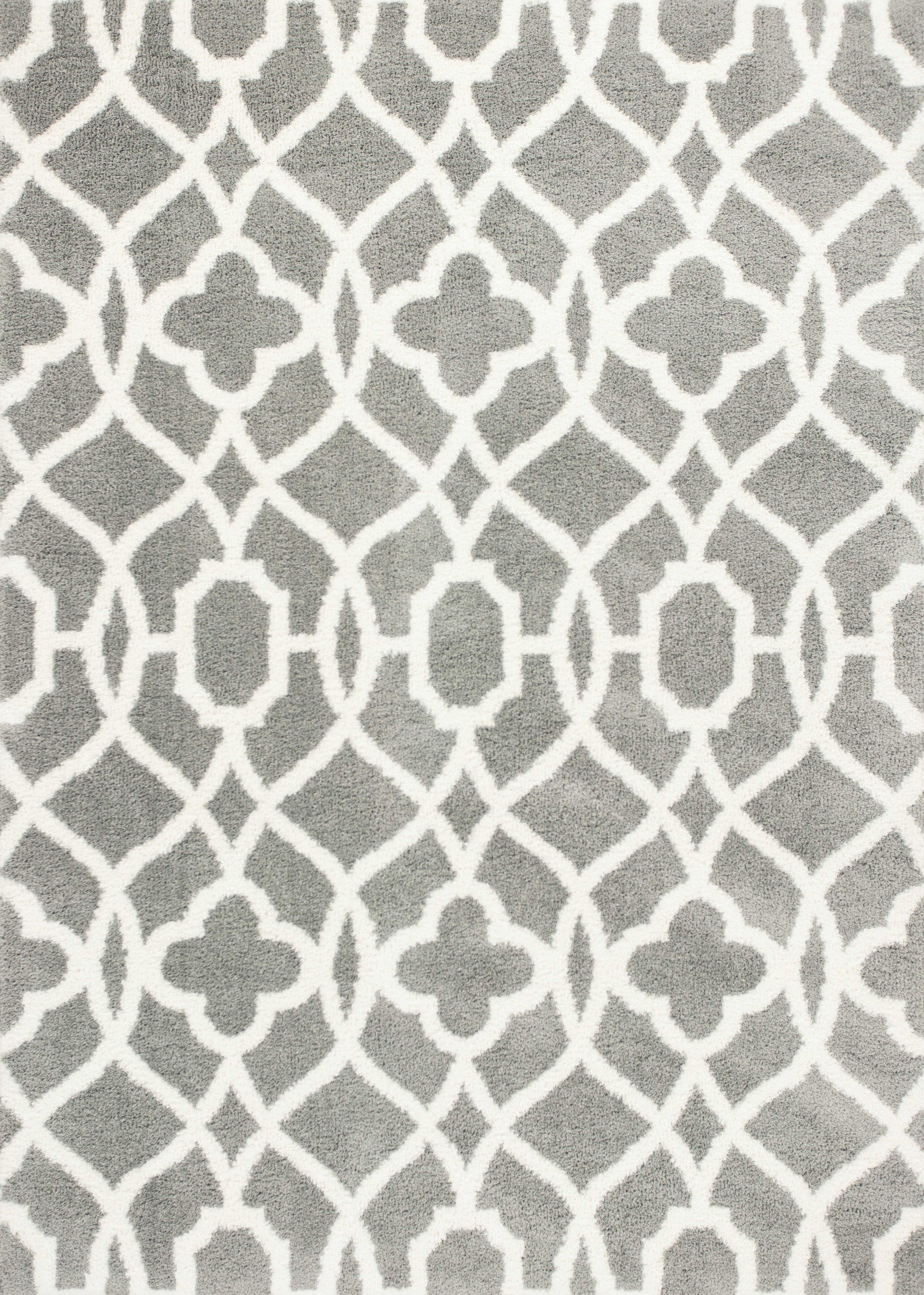 3' x 5' Microfiber Grey or Ivory Area Rug