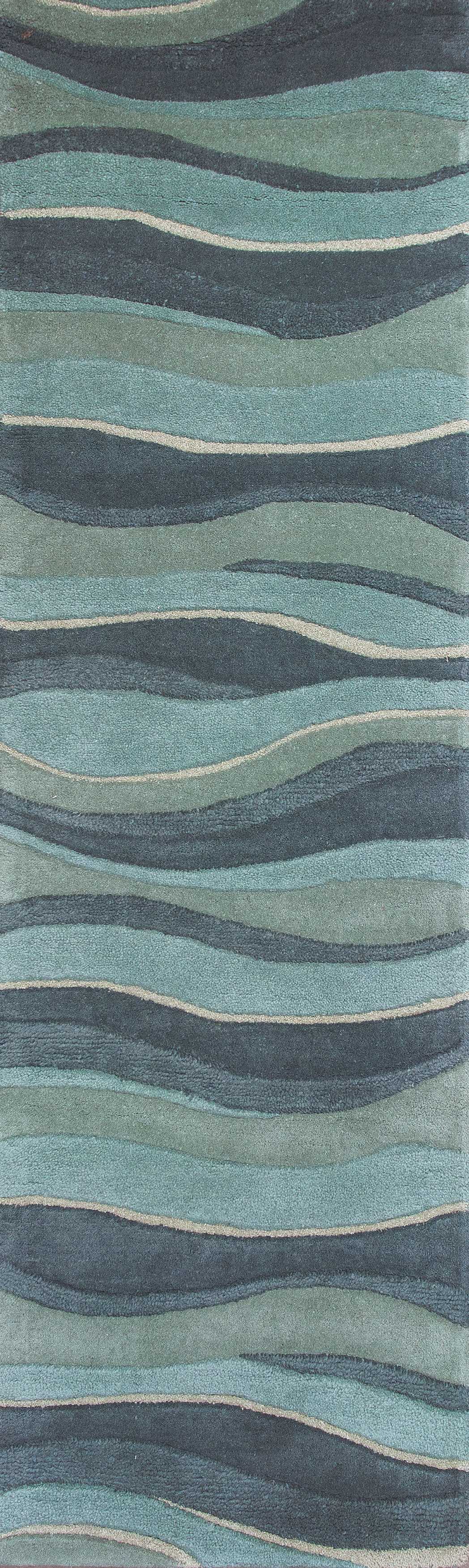 2' x 7' Runner Wool Ocean Area Rug