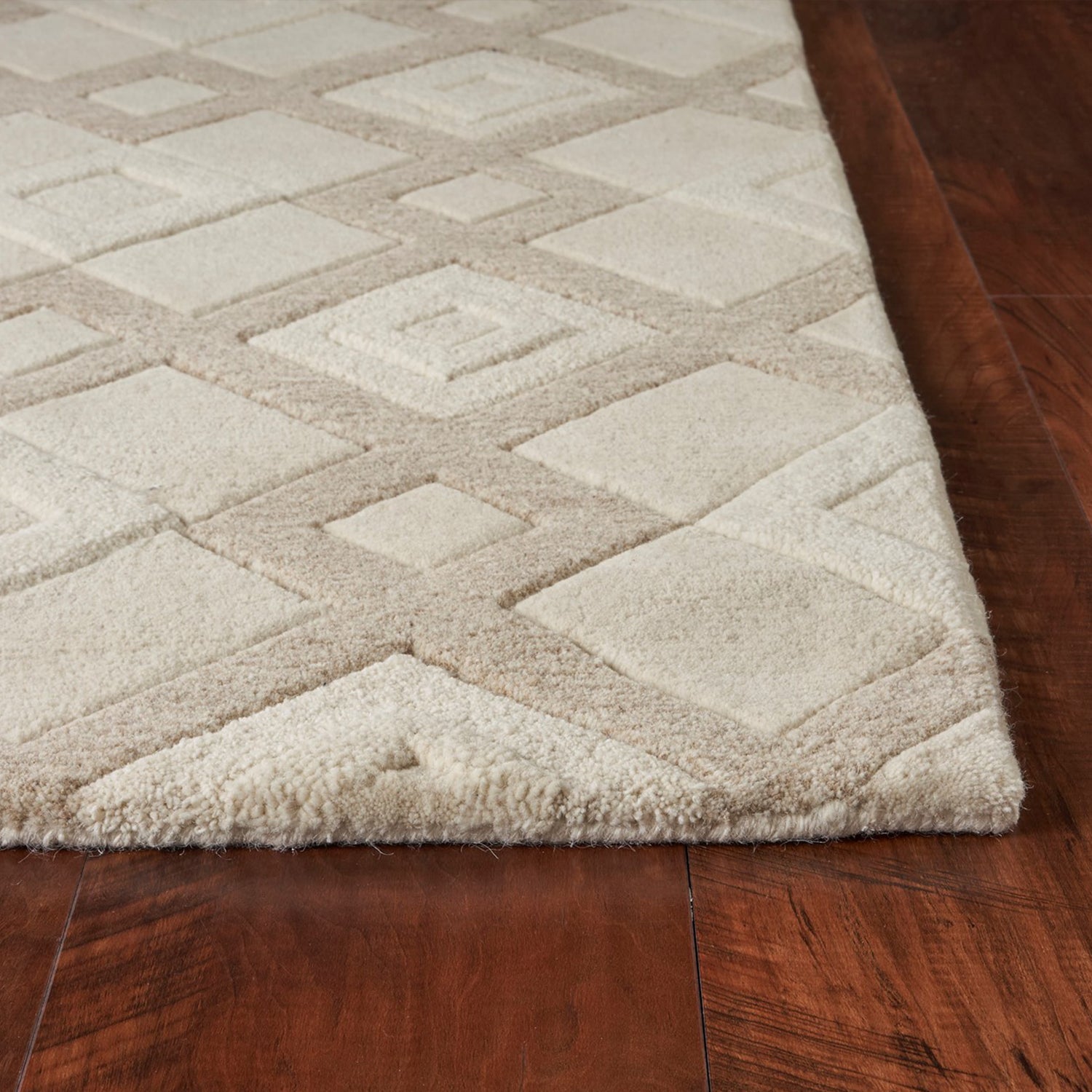 2' x 7' Runner Wool Ivory Area Rug