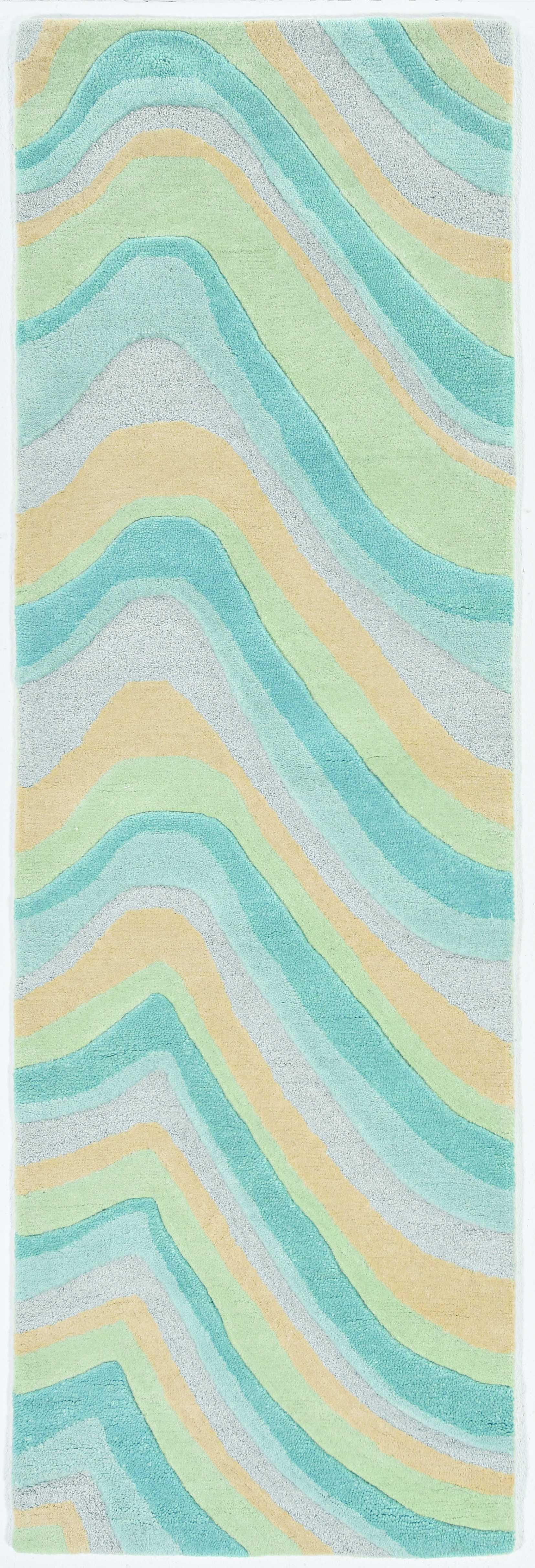 2' x 7' Runner Wool Ocean Area Rug