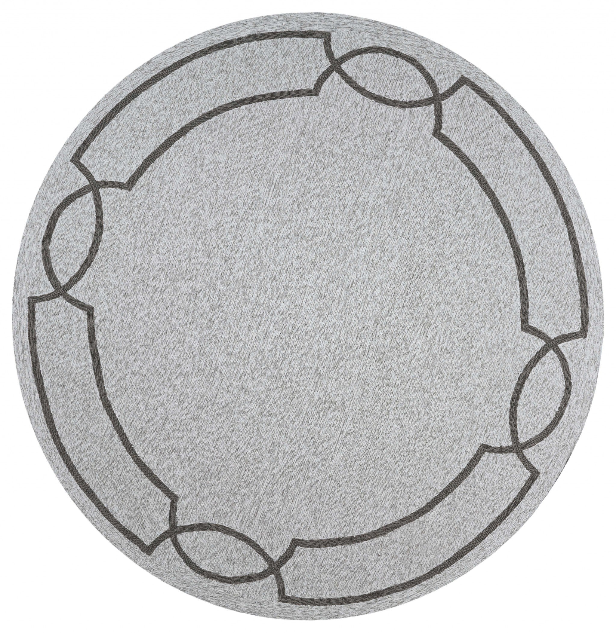 7' Round  UV treated Polypropylene Oatmeal Area Rug
