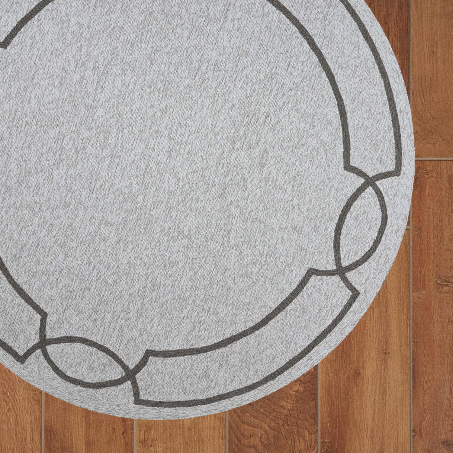 7' Round  UV treated Polypropylene Oatmeal Area Rug