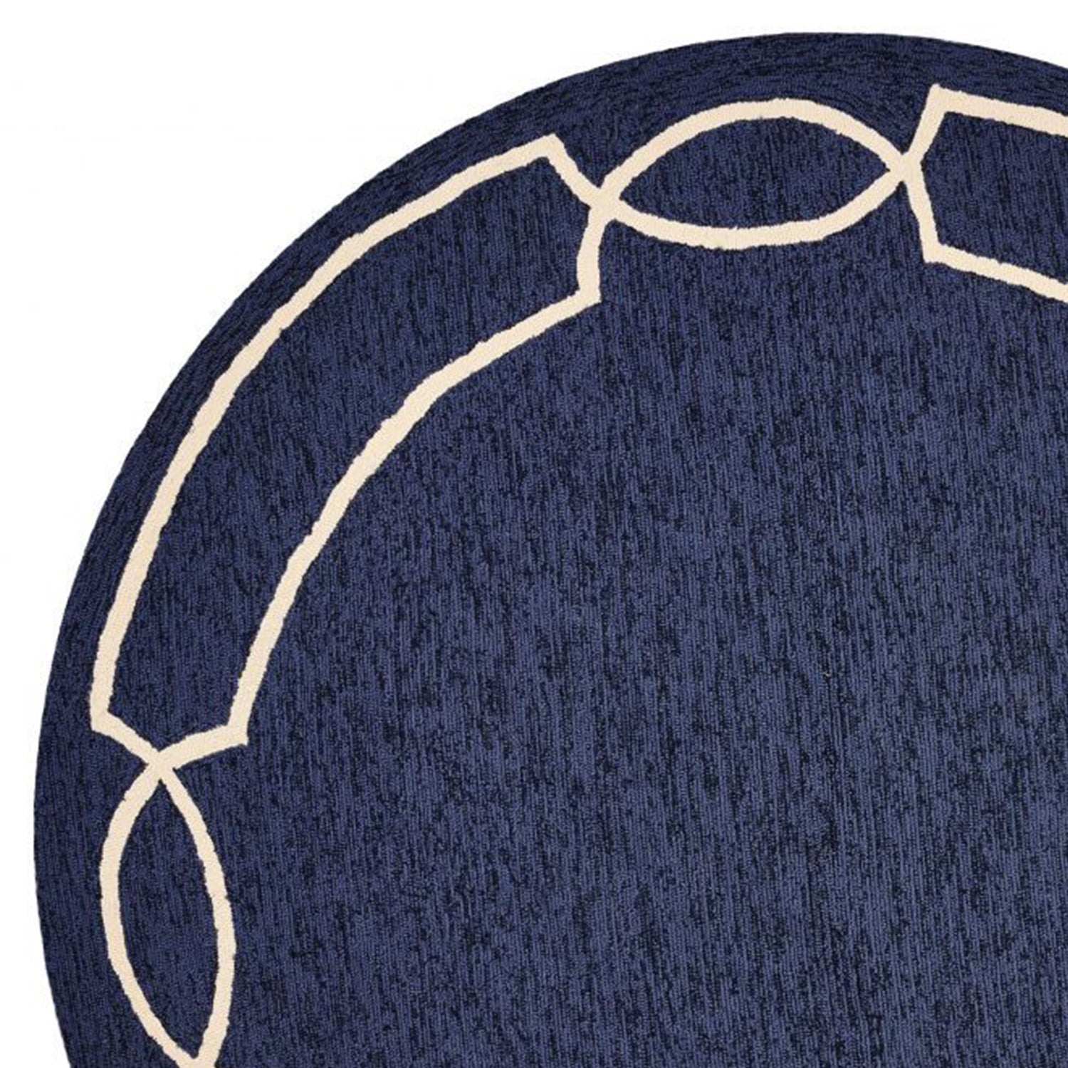7' Round  UV treated Polypropylene Ocean Area Rug