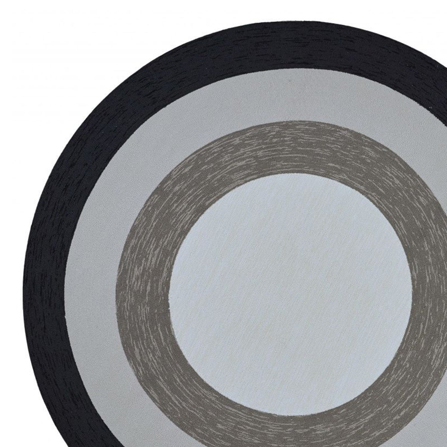 7' Round  UV treated Polypropylene Charcoal Area Rug