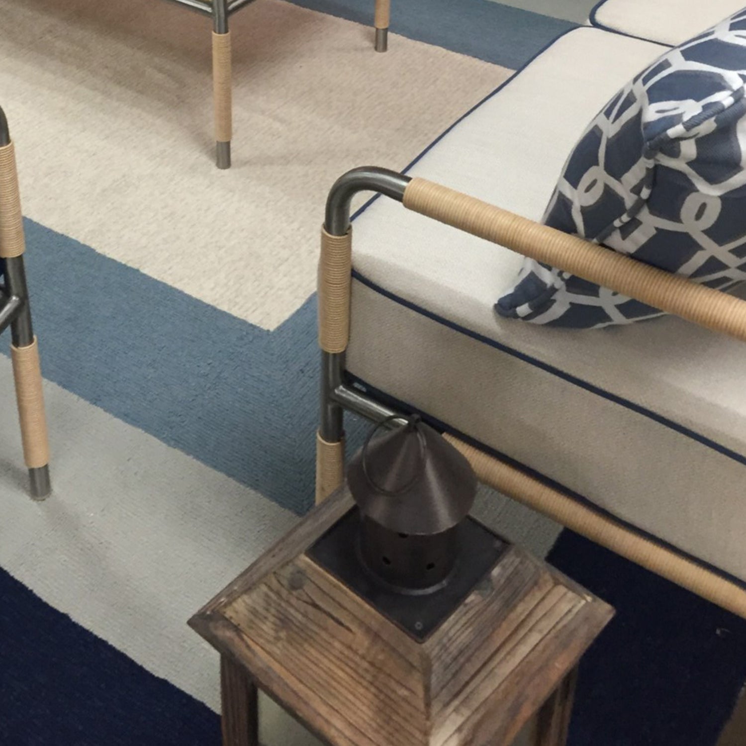 7' Square   UV treated Polypropylene Charcoal Area Rug